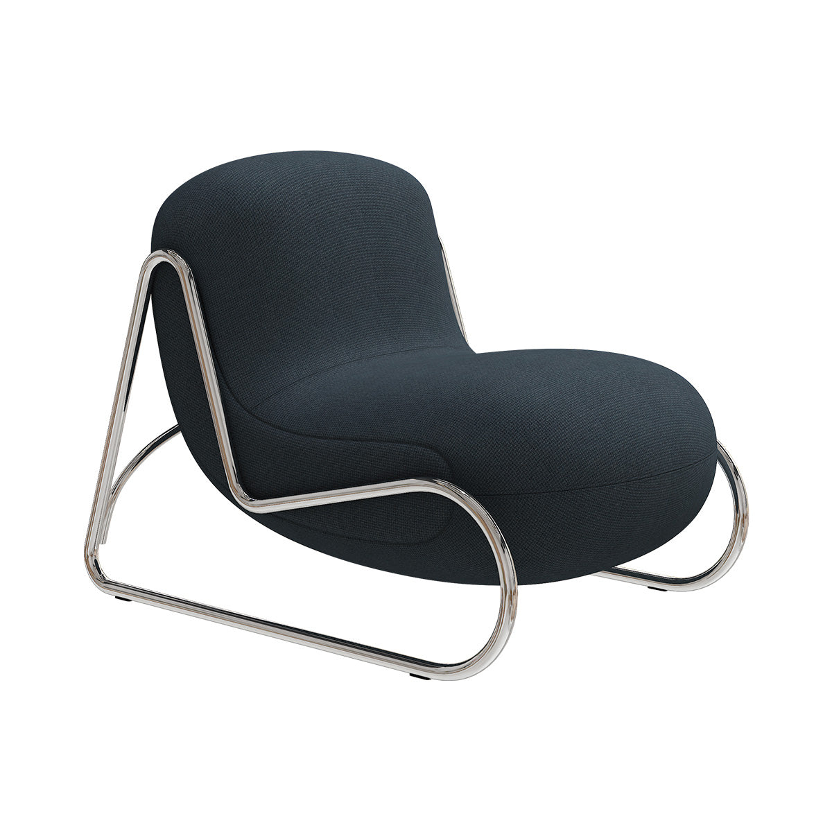 Boho Lounge Chair: Mirror Chrome Steel