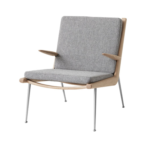 Boomerang Lounge Armchair: HM2 + Oiled Oak + Stainless Steel