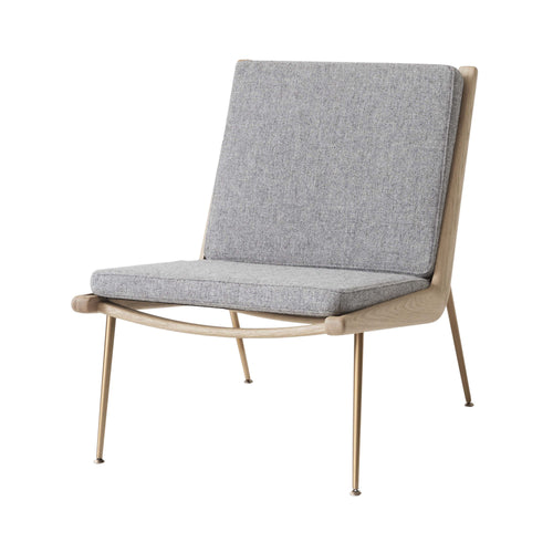 Boomerang Lounge Chair: HM1 + Oiled Oak + Brass