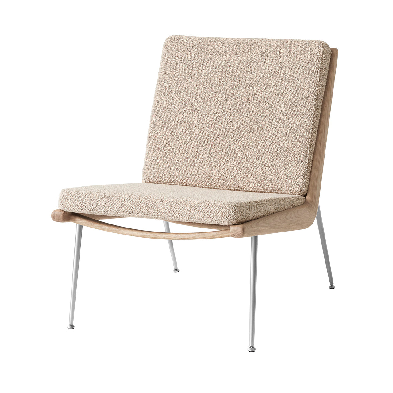 Boomerang Lounge Chair: HM1 + Oiled Oak + Brass