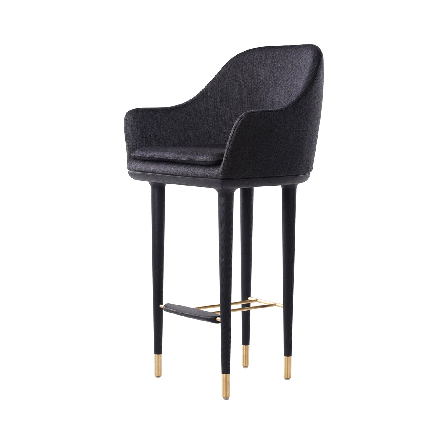 Lunar Bar Chair: Black Oak