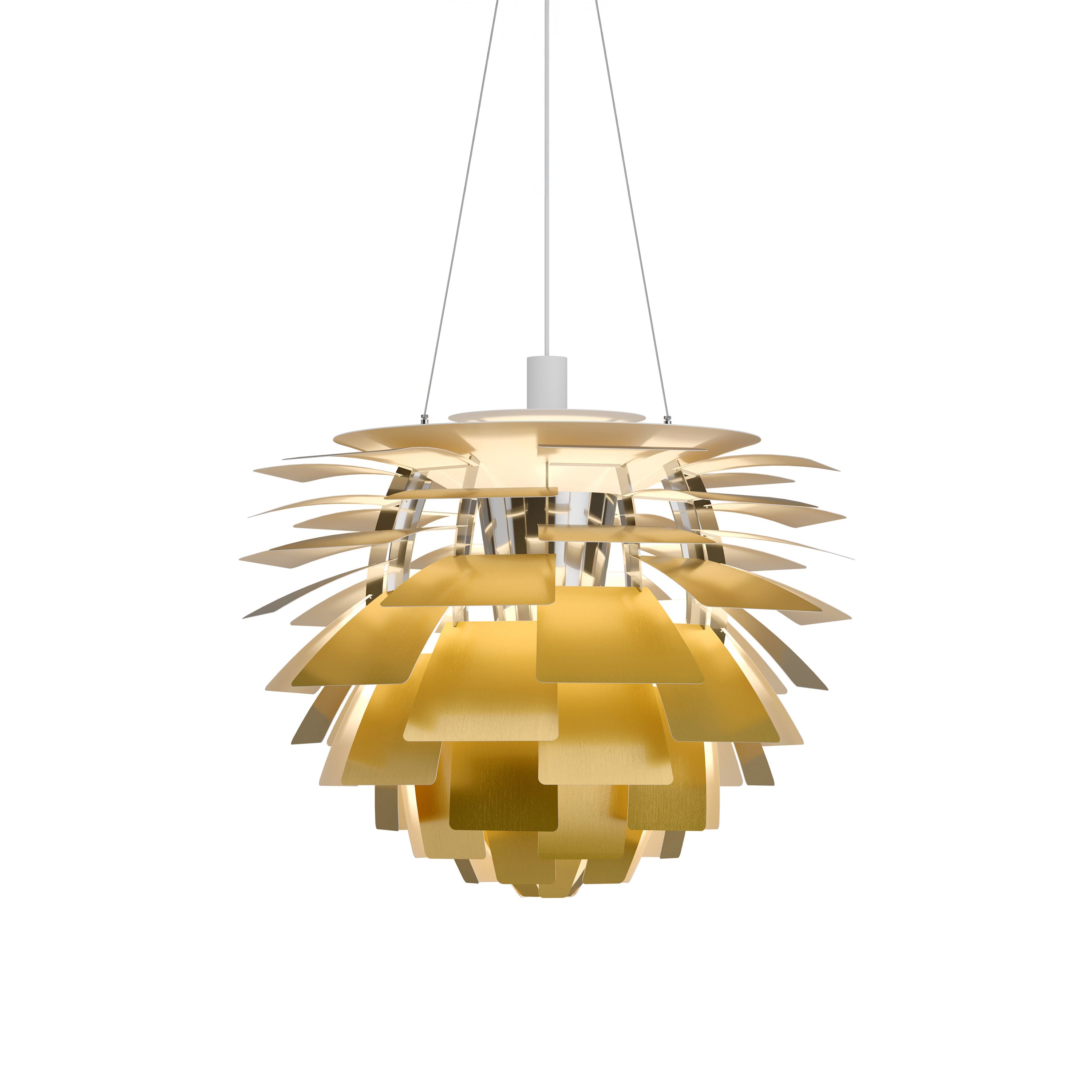 PH Artichoke Pendant: Large + Brass + White