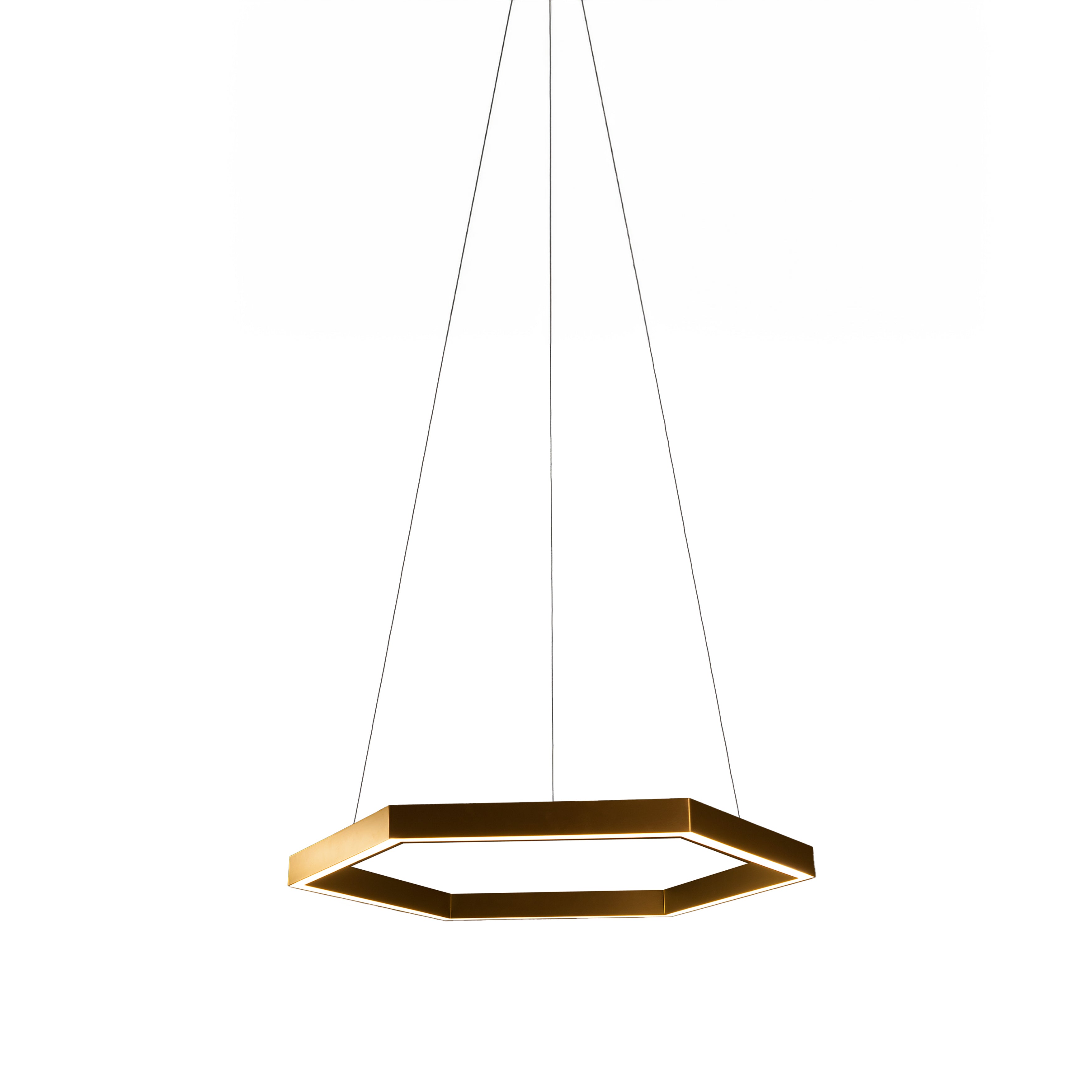 Hex 750 Pendant Light: Brass