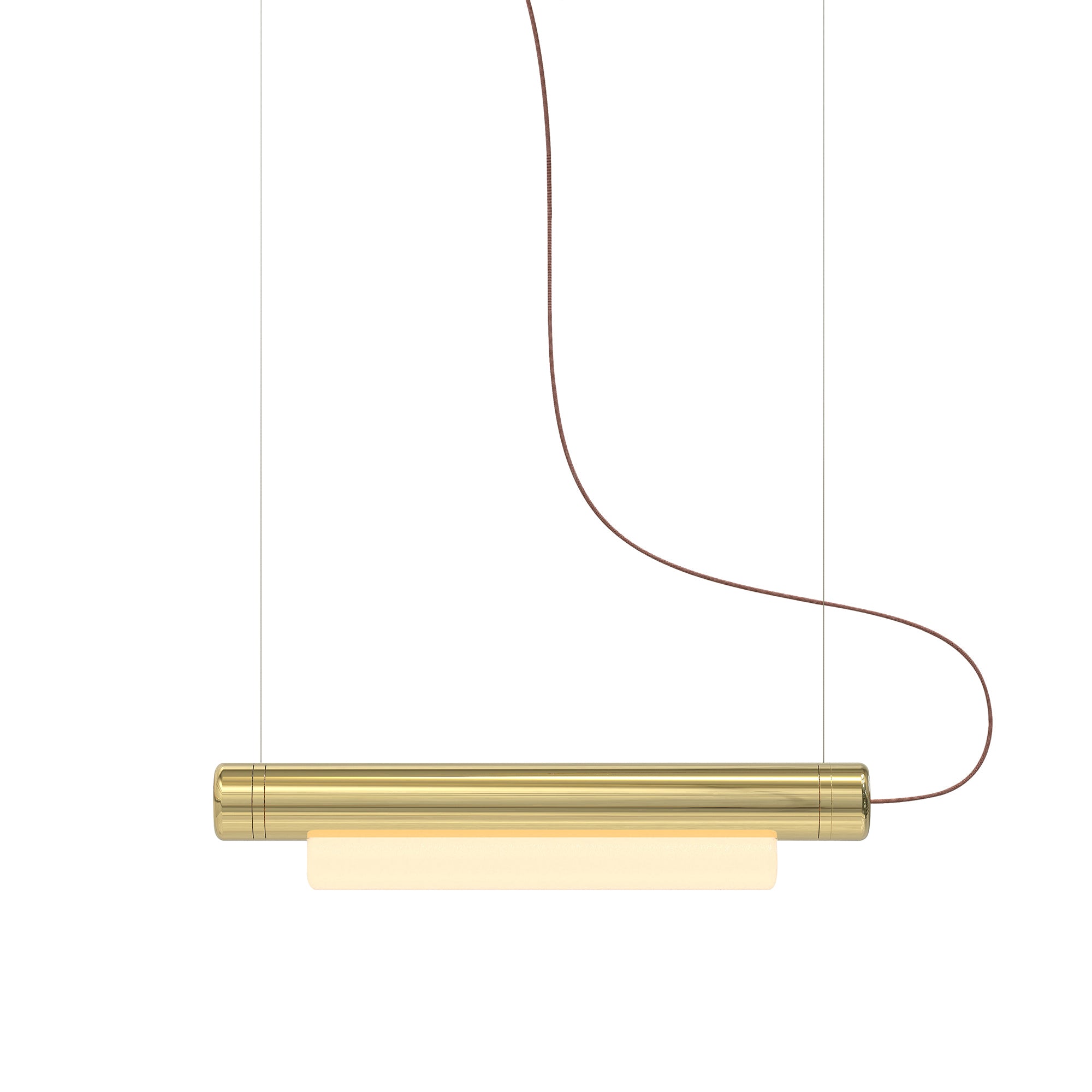 Pipeline 40 Pendant Light: Brass + Brass
