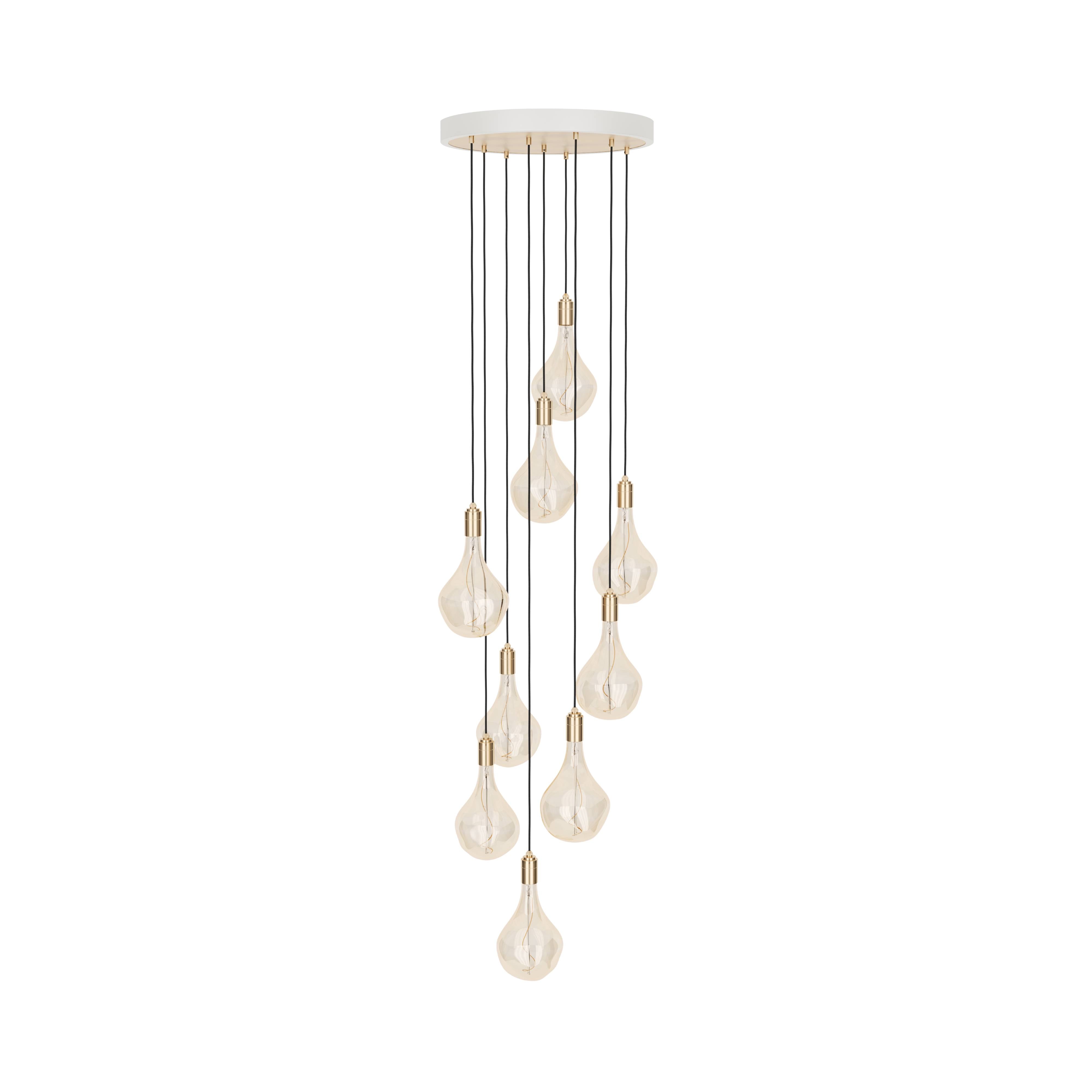 Nine Pendant With Voronoi II: Brass + White + Brass Plated Steel