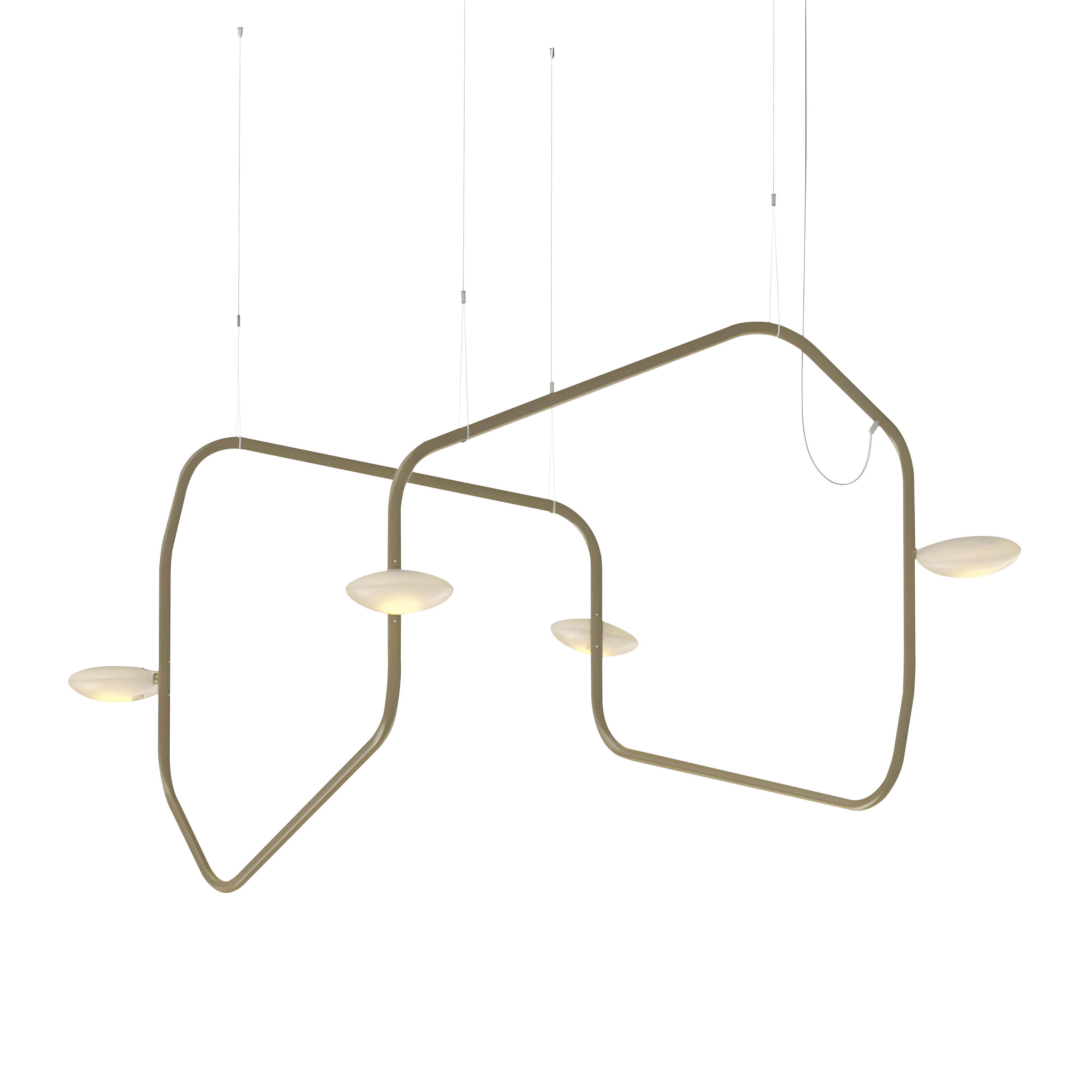 Palindrome Single Pendant: 4 Heads + Brown Gold Hammertone