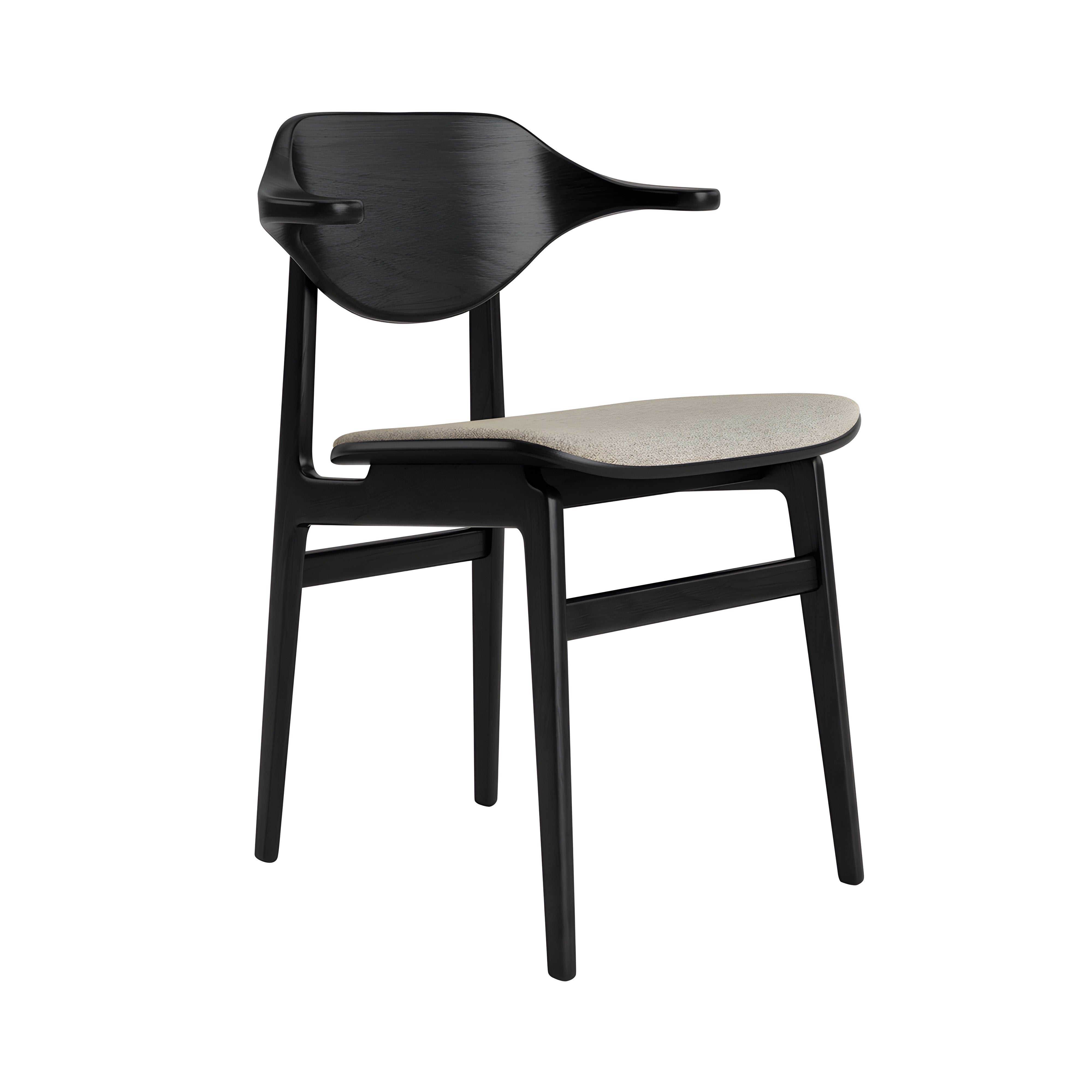 Bufala Chair: Seat Upholstered + Black Oak