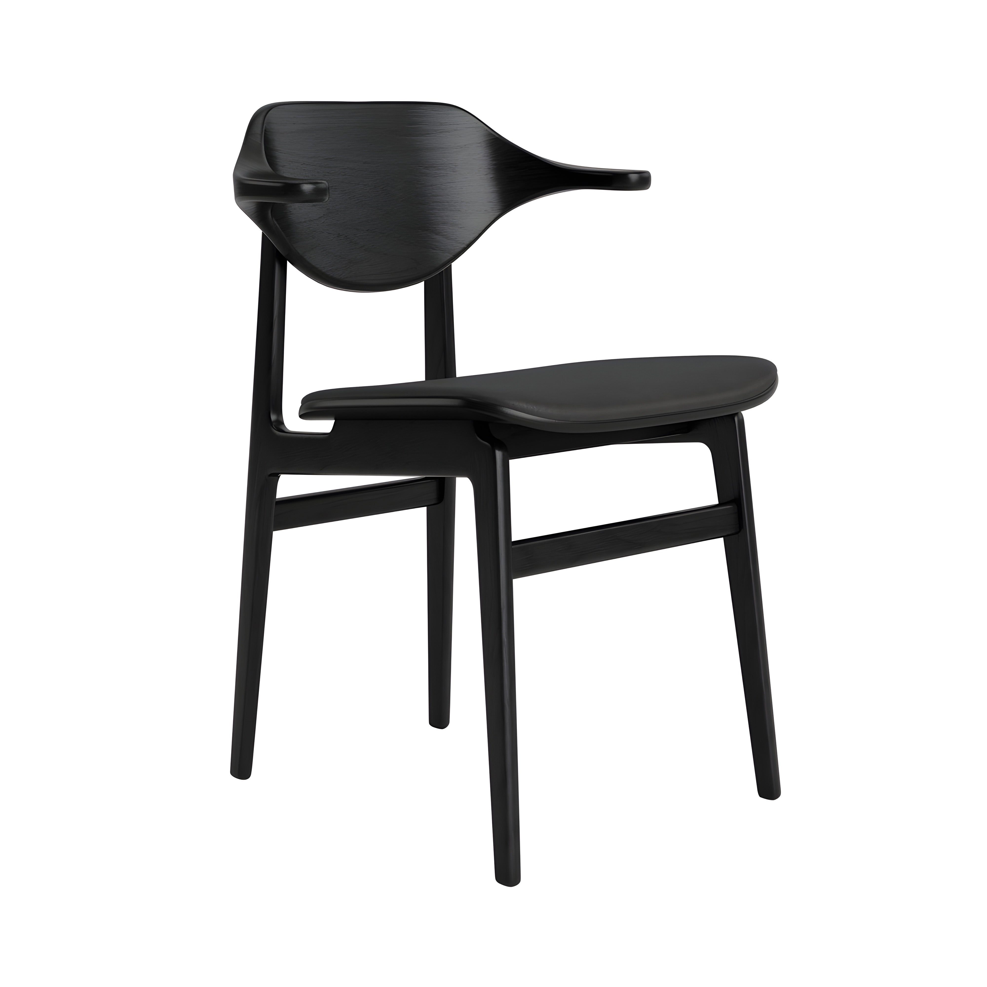 Bufala Chair: Seat Upholstered + Black Oak