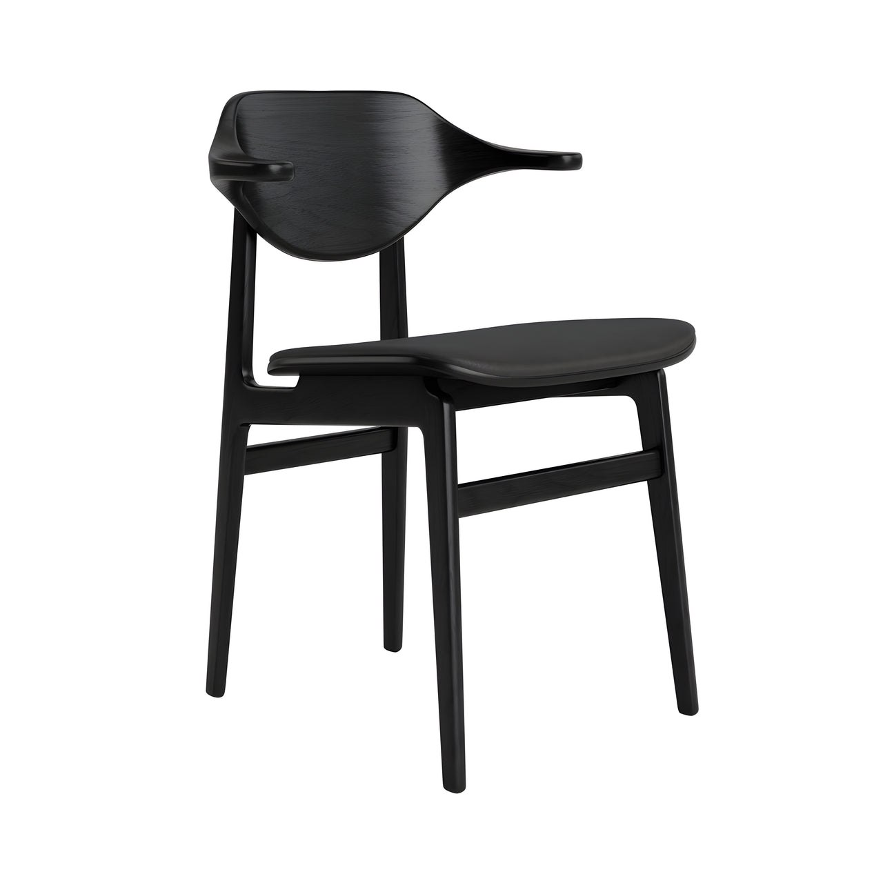 Bufala Chair: Seat Upholstered + Black Oak
