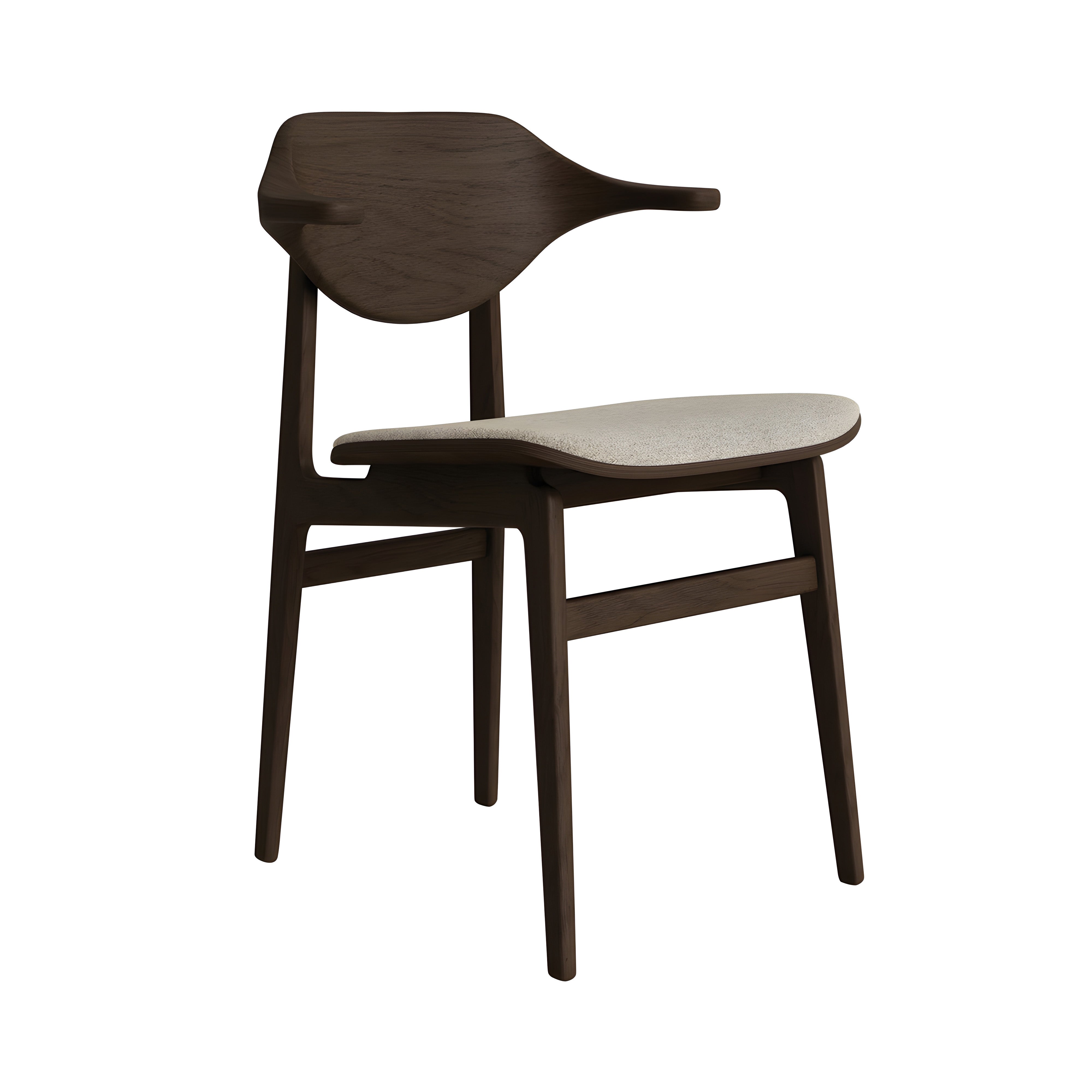 Bufala Chair: Seat Upholstered + Dark Smoked Oak