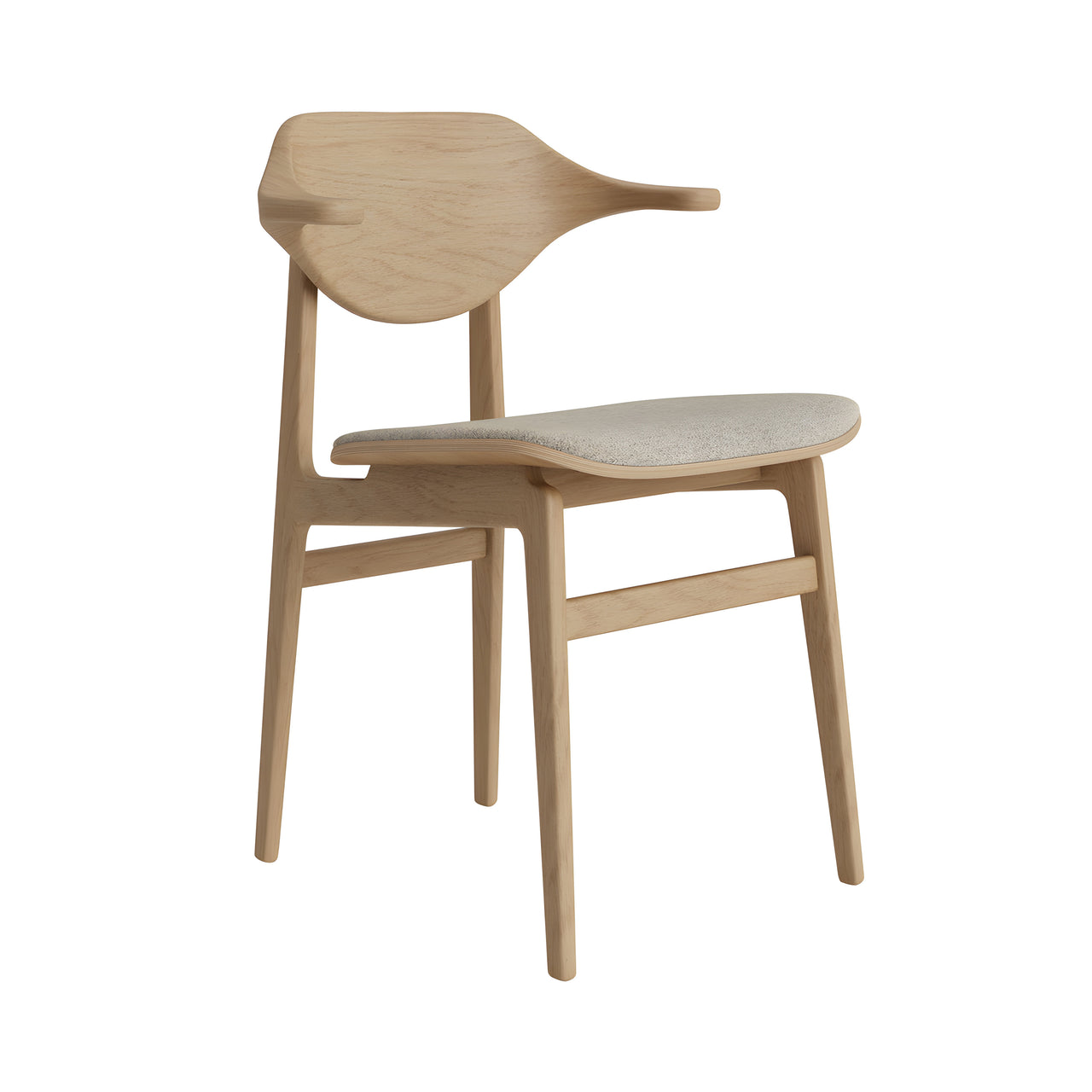 Bufala Chair: Seat Upholstered + Natural Oak