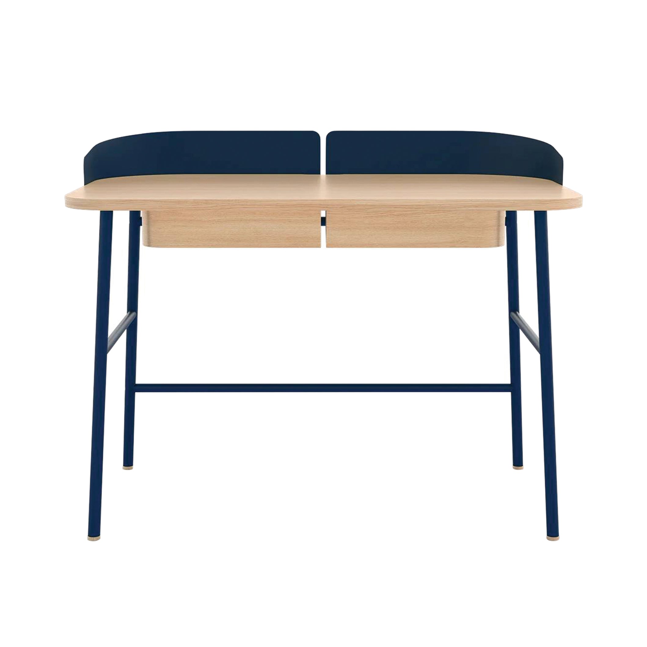 Victor Desk: Natural Oak + Blue