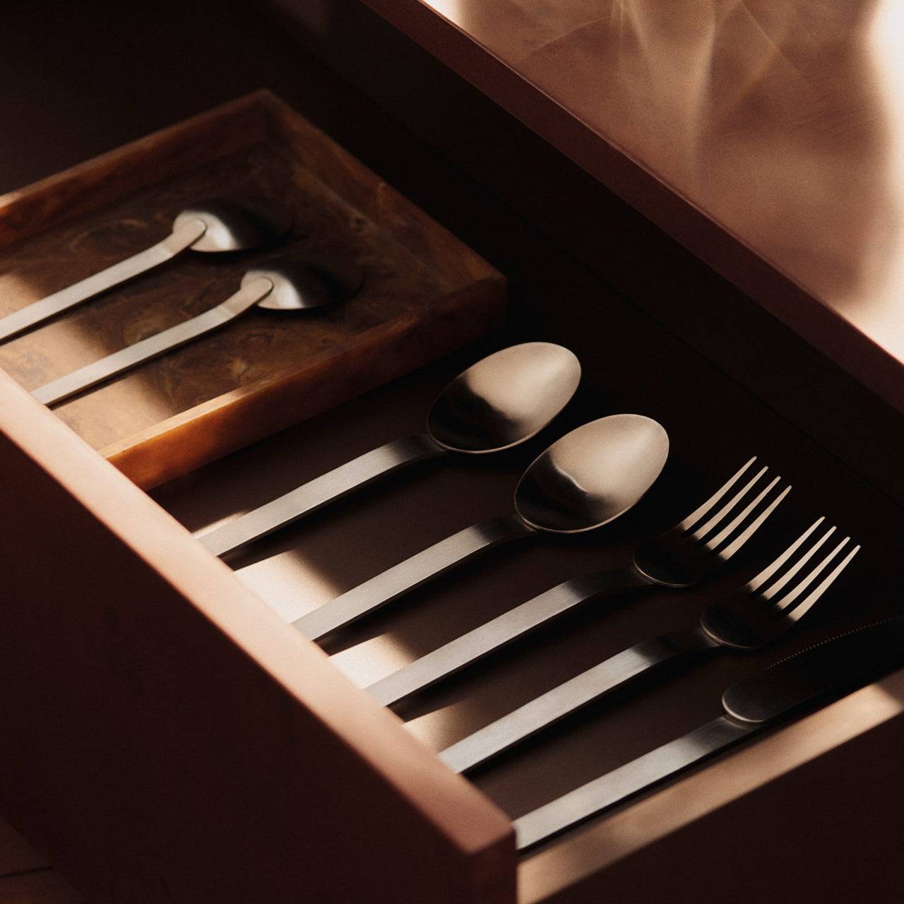 Burl Storage Coffee Table