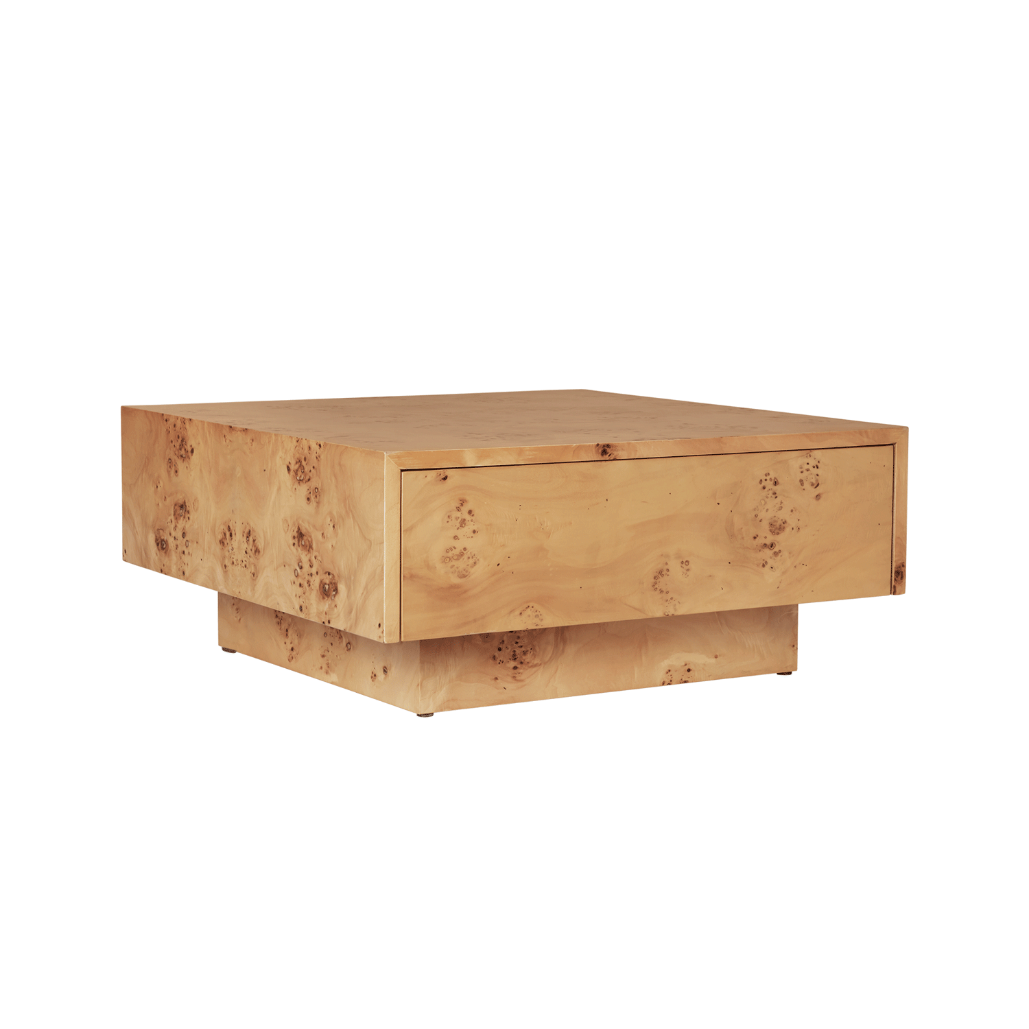 Burl Storage Coffee Table: Natural