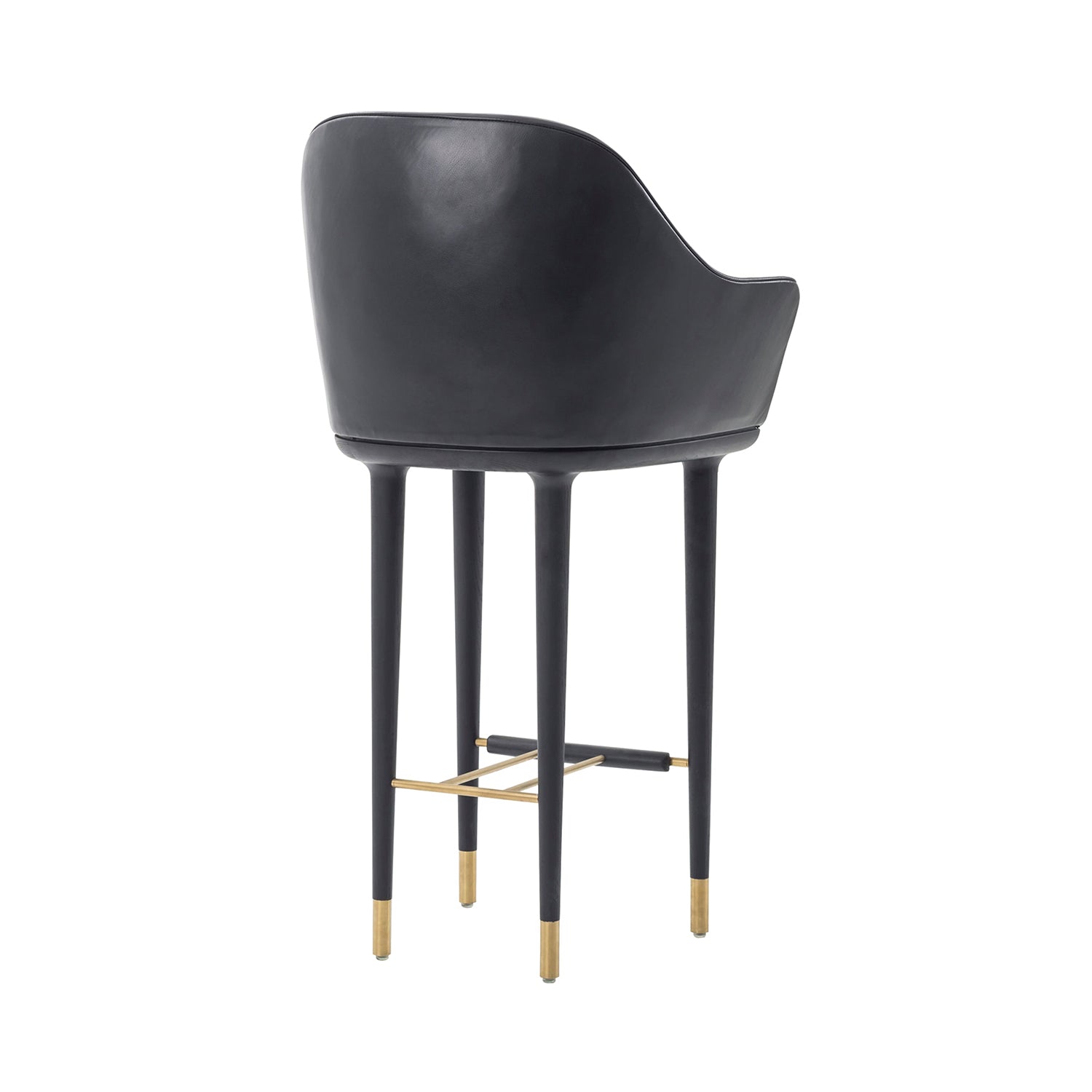 Lunar Bar Chair: Black Oak
