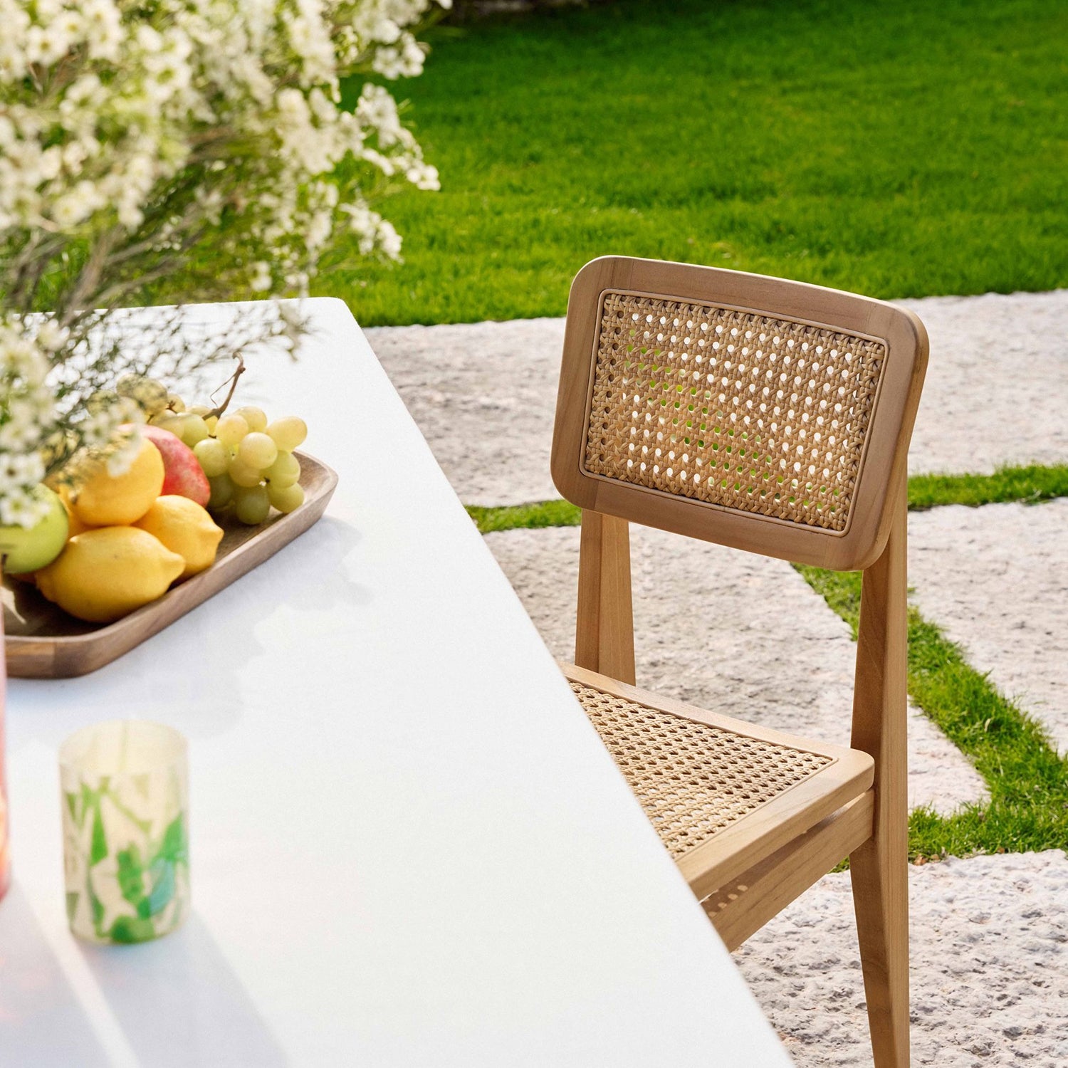 C-Dining Chair: Outdoor - French Cane + LS