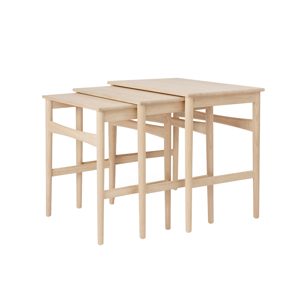 CH004 Nesting Tables: Set of 3 + Soaped Oak