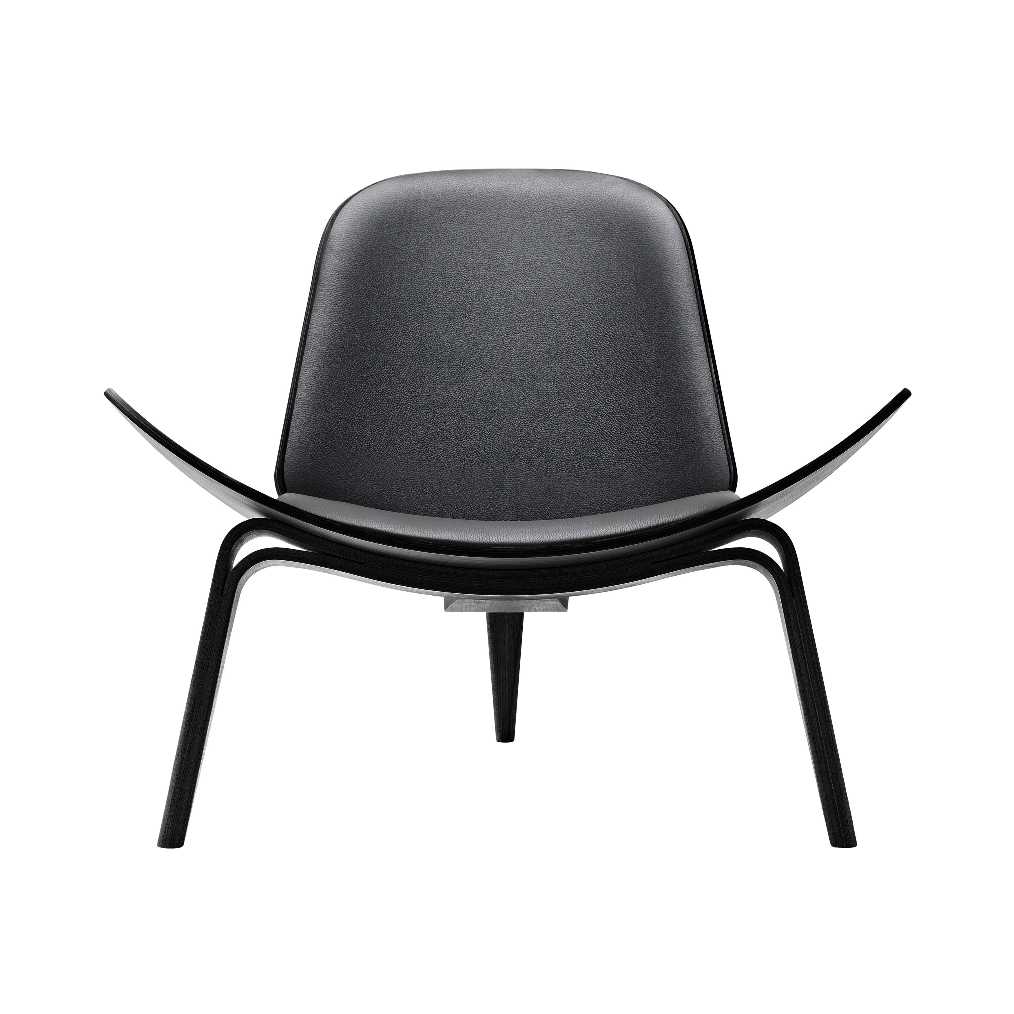 CH07 Shell Lounge Chair: Oak + Black Oak