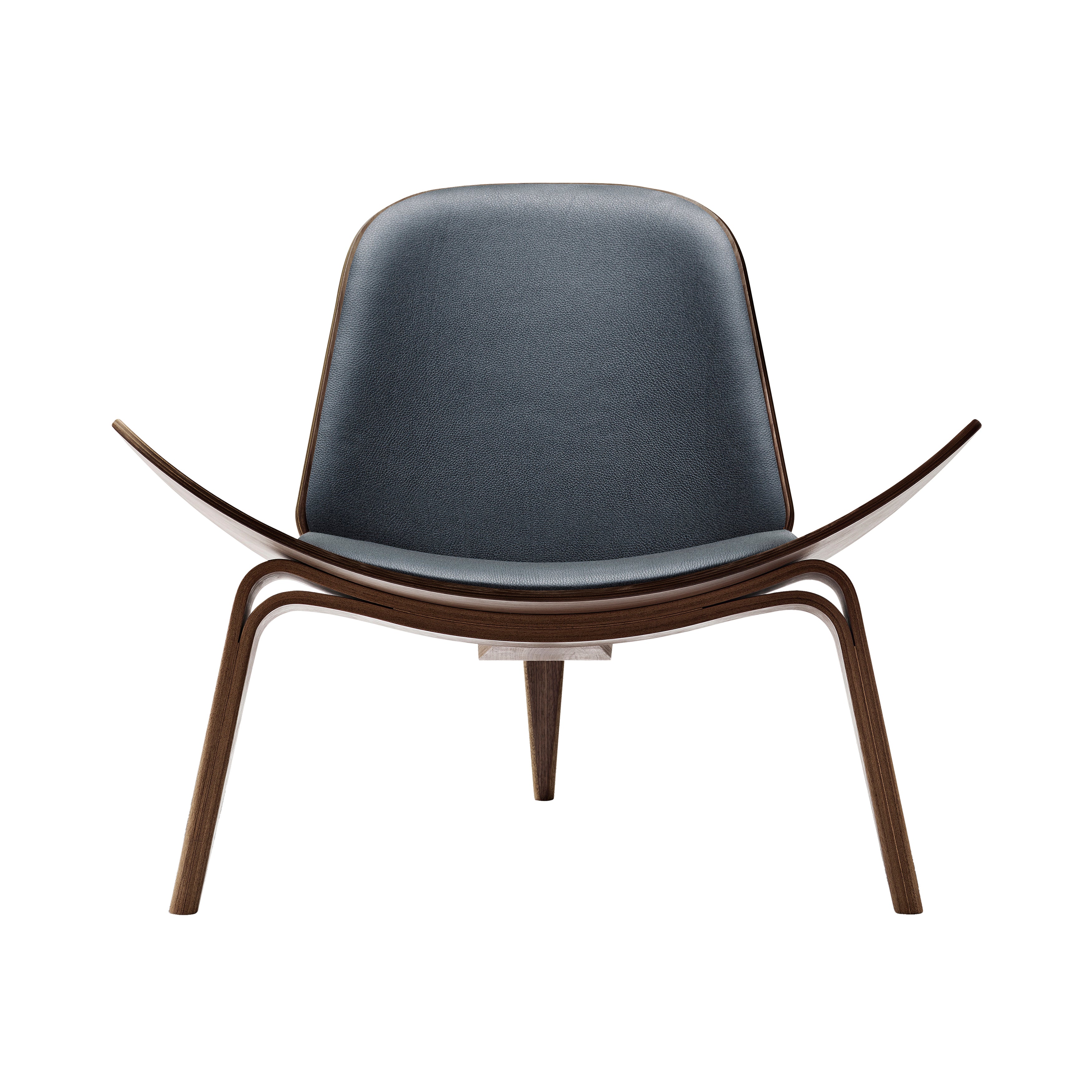 CH07 Shell Lounge Chair: Walnut + Lacquered Walnut