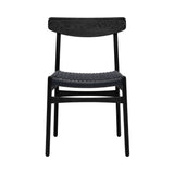 CH23 Dining Chair: Black + Black Oak