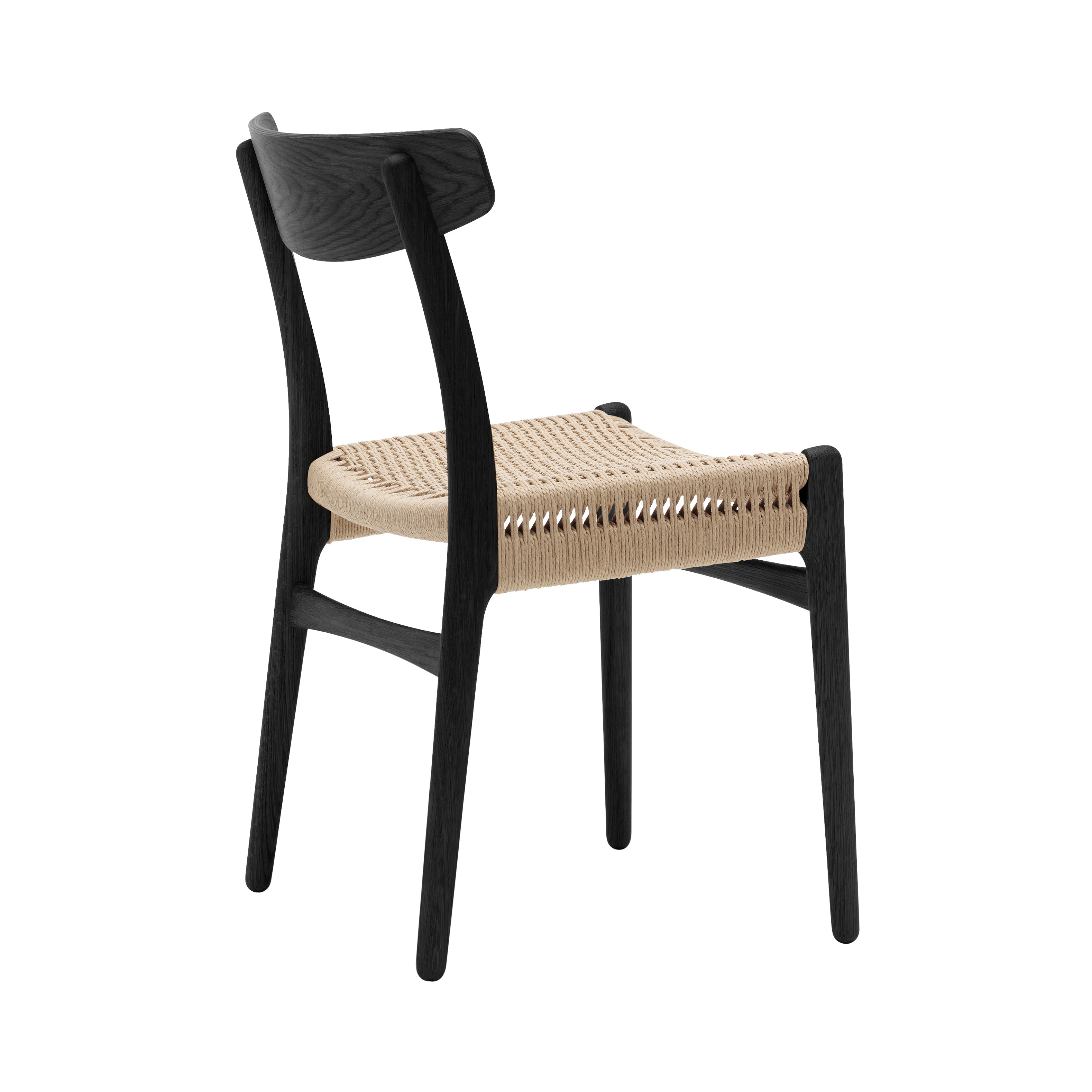 CH23 Dining Chair: Natural + Black Oak