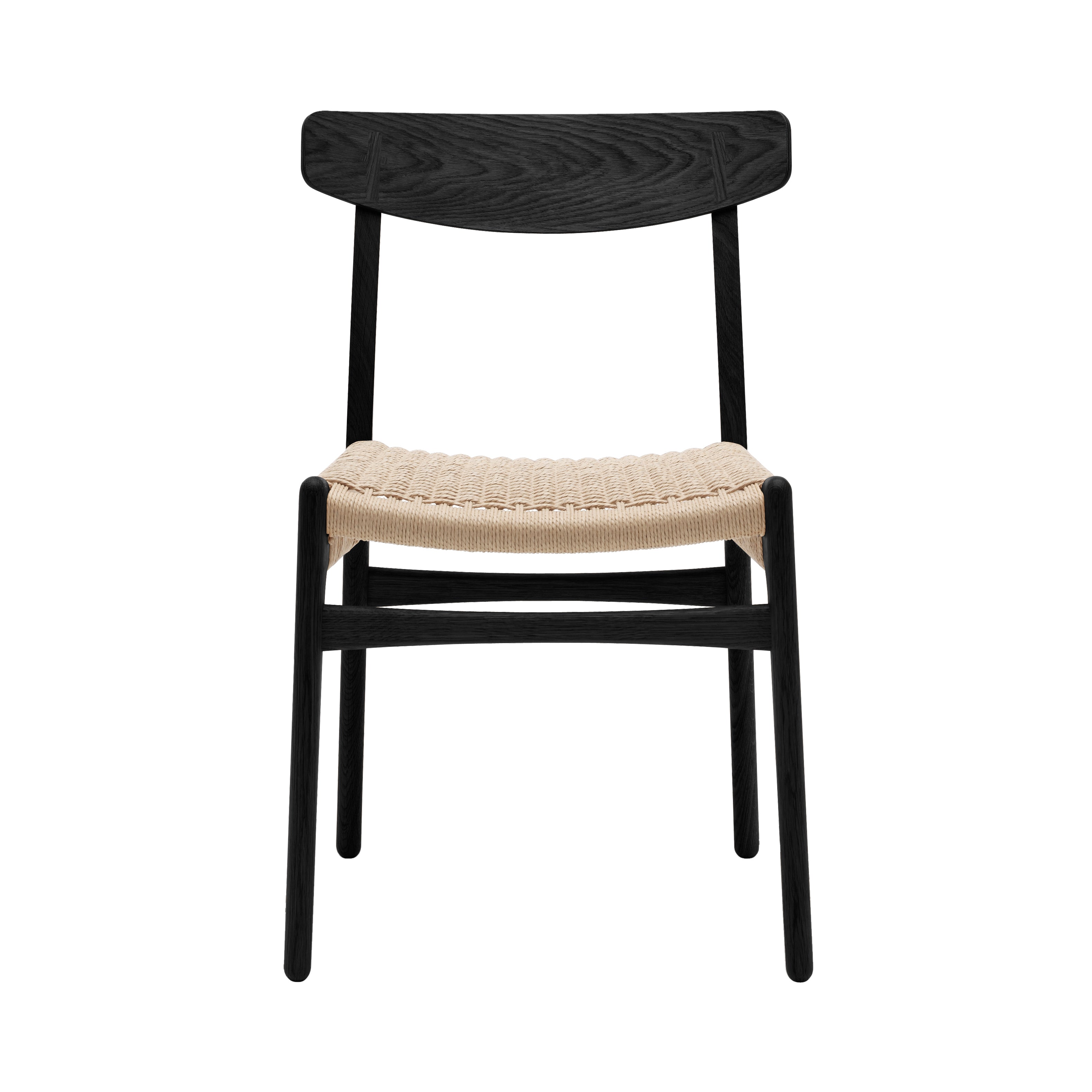 CH23 Dining Chair: Natural + Black Oak