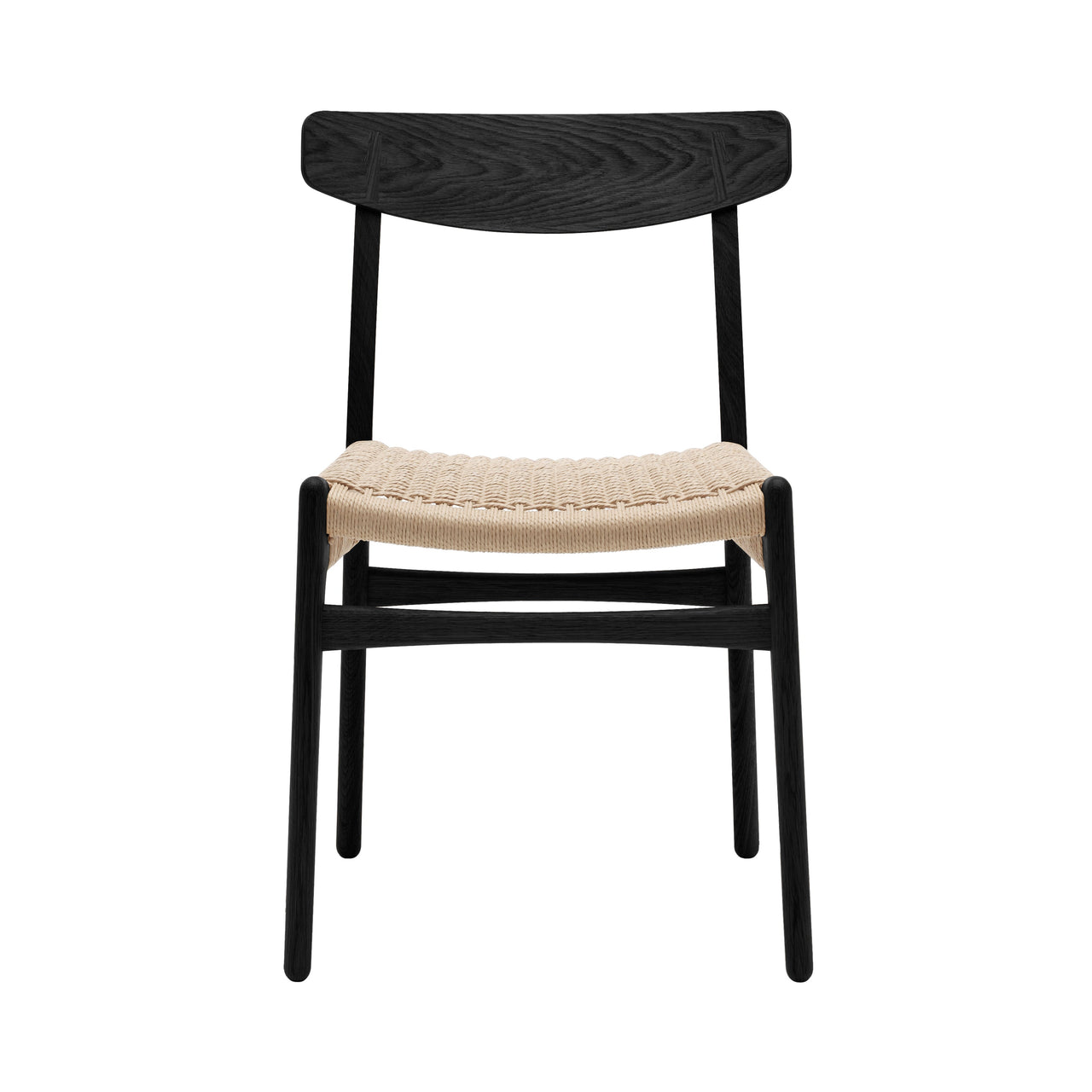 CH23 Dining Chair: Natural + Black Oak