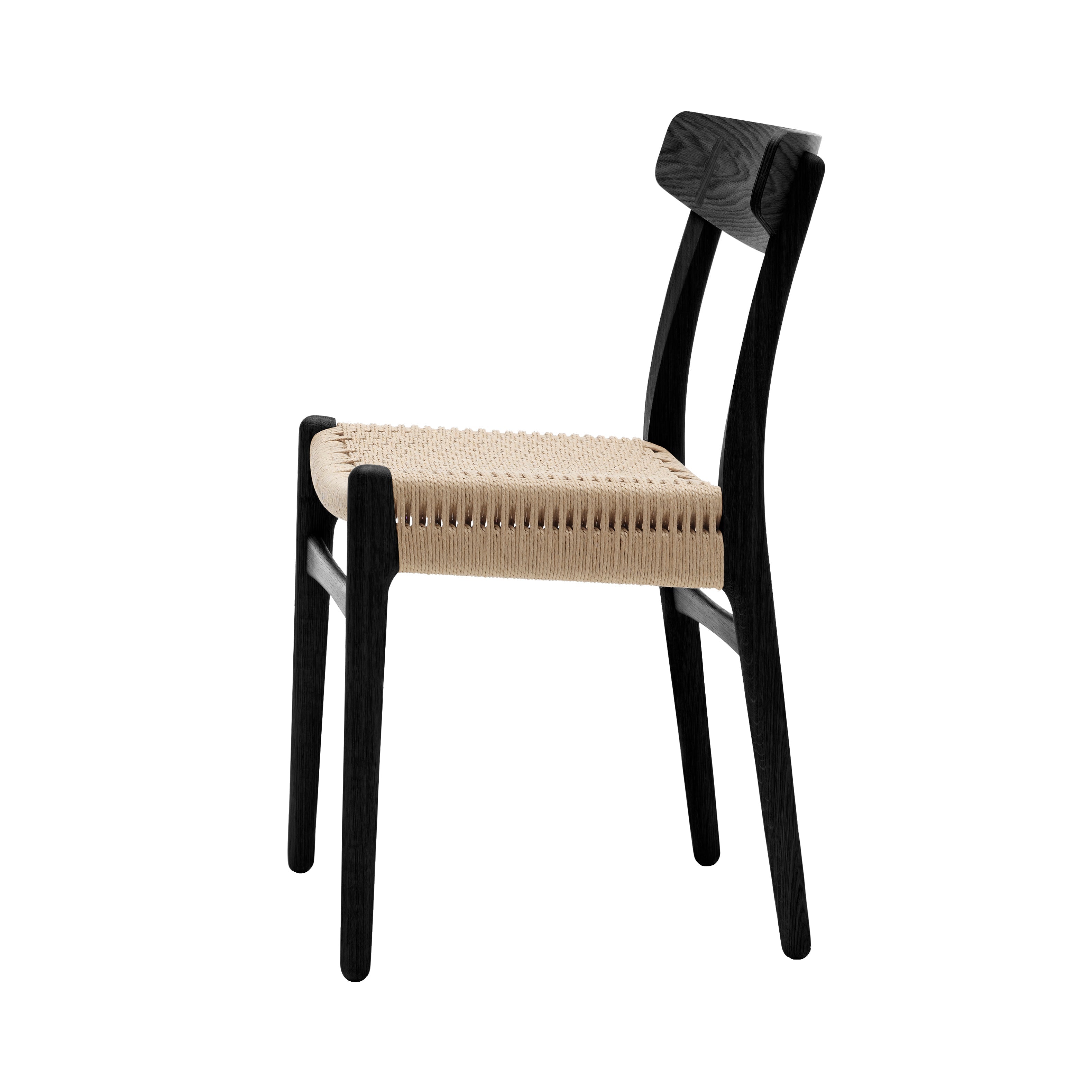 CH23 Dining Chair: Natural + Black Oak