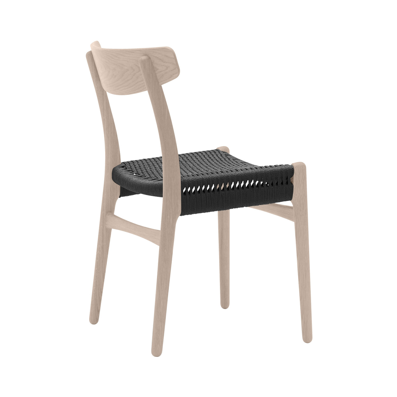 CH23 Dining Chair: Black + Soaped Oak