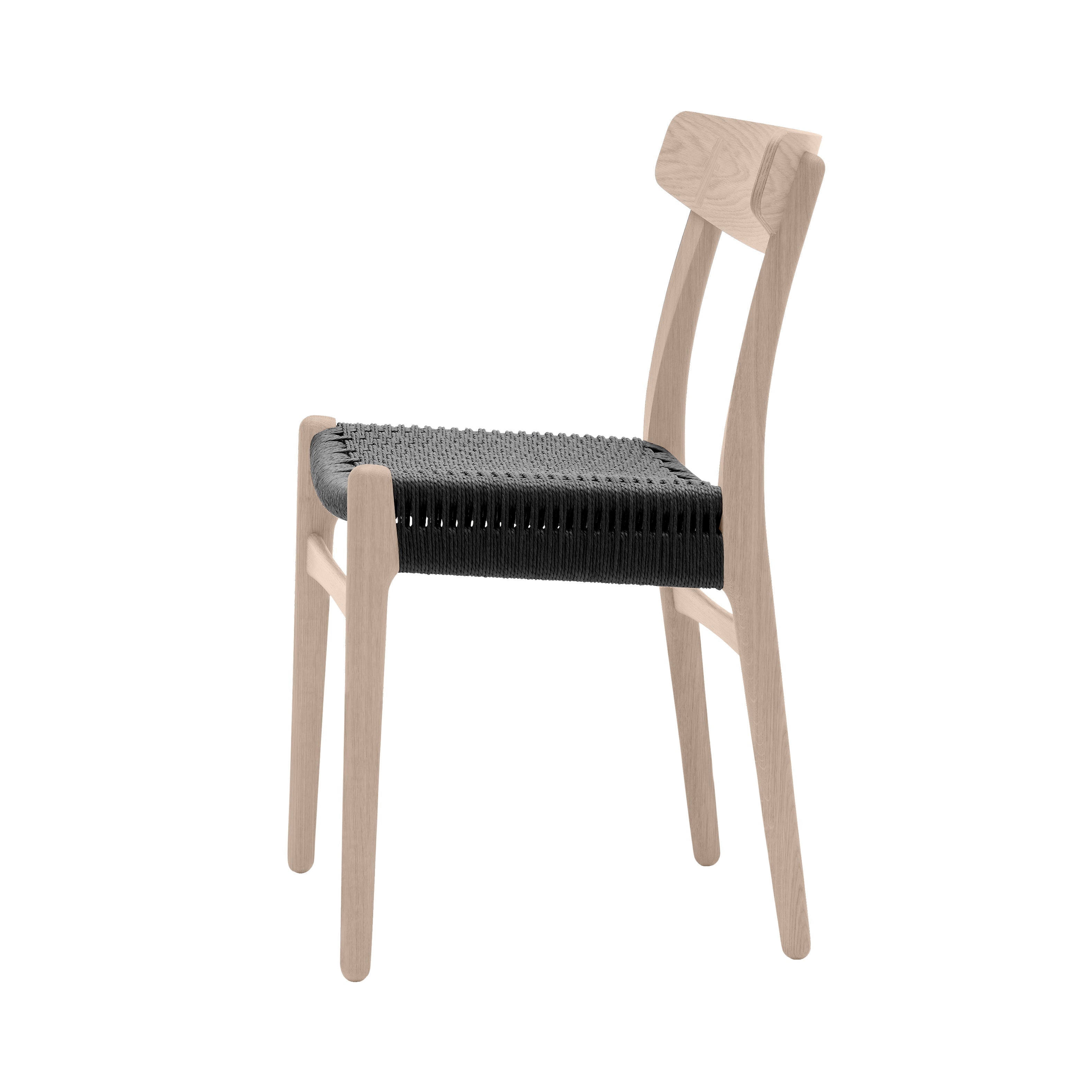 CH23 Dining Chair: Black + Soaped Oak