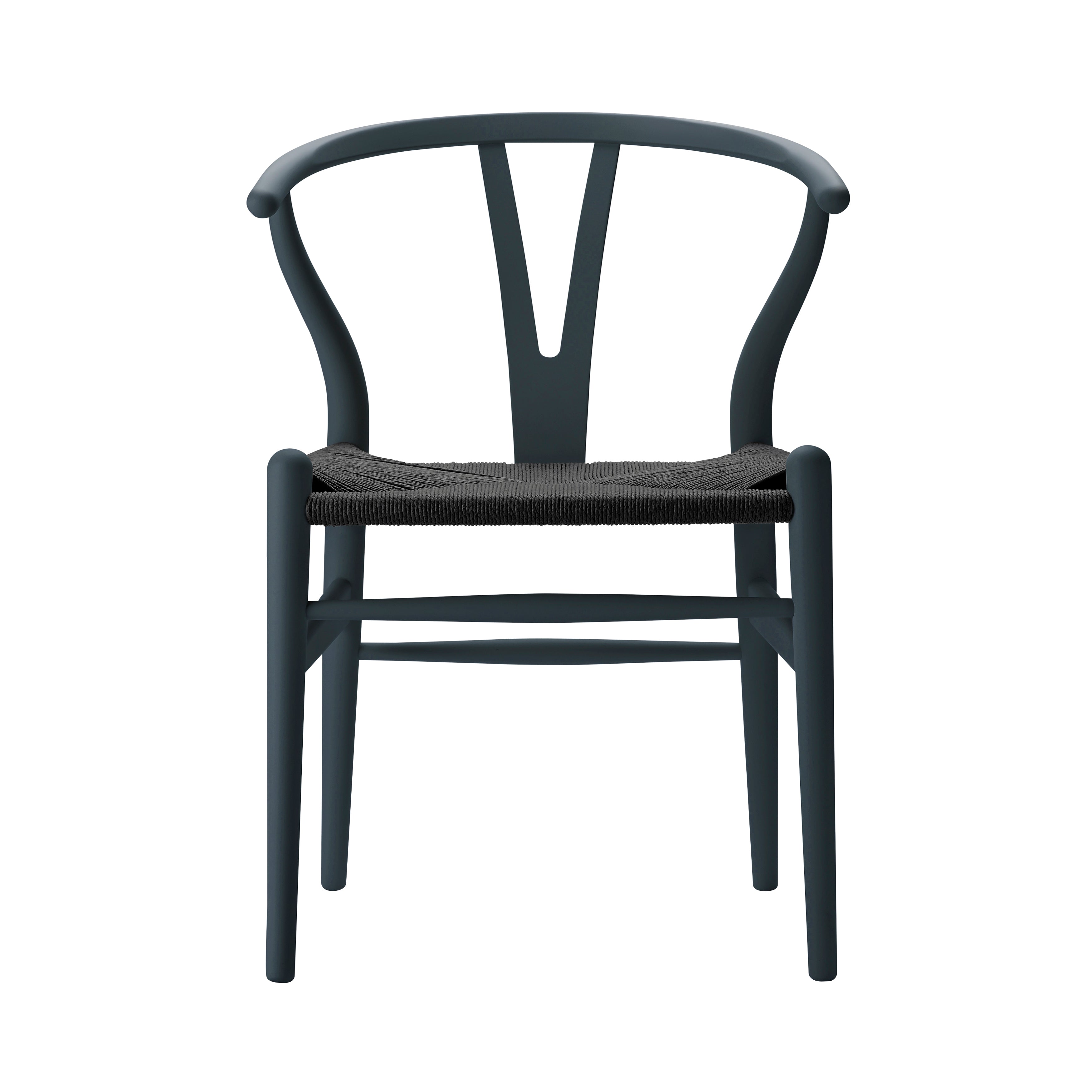 CH24 Wishbone Chair: Black + North Sea