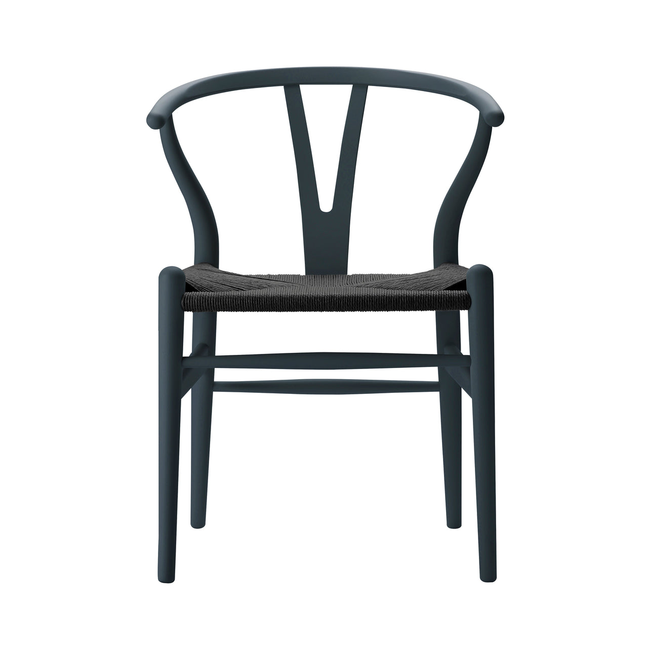 CH24 Wishbone Chair: Black + North Sea