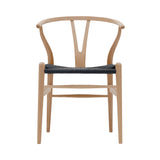 CH24 Wishbone Chair: Black + Oiled Beech