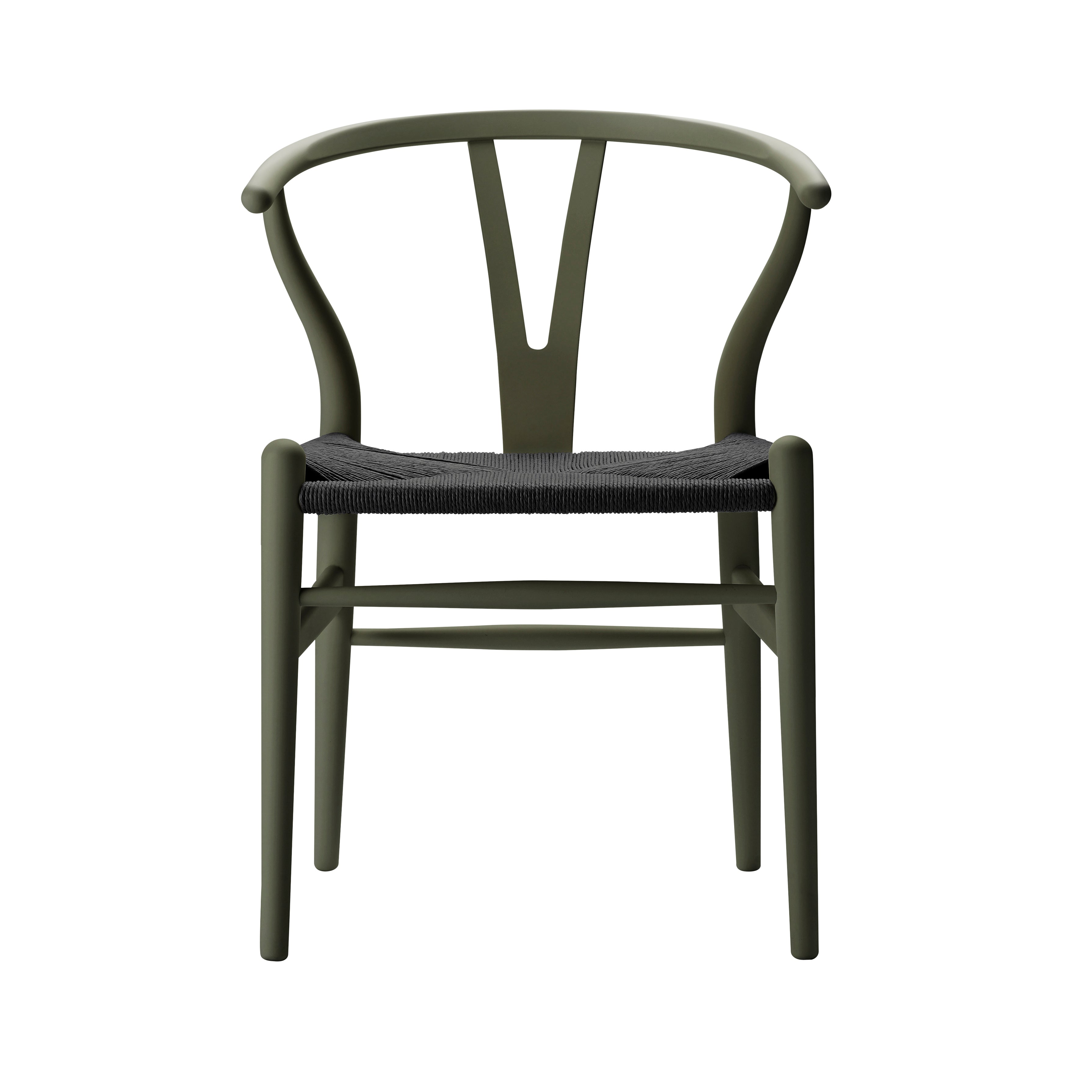 CH24 Wishbone Chair: Black + Seaweed