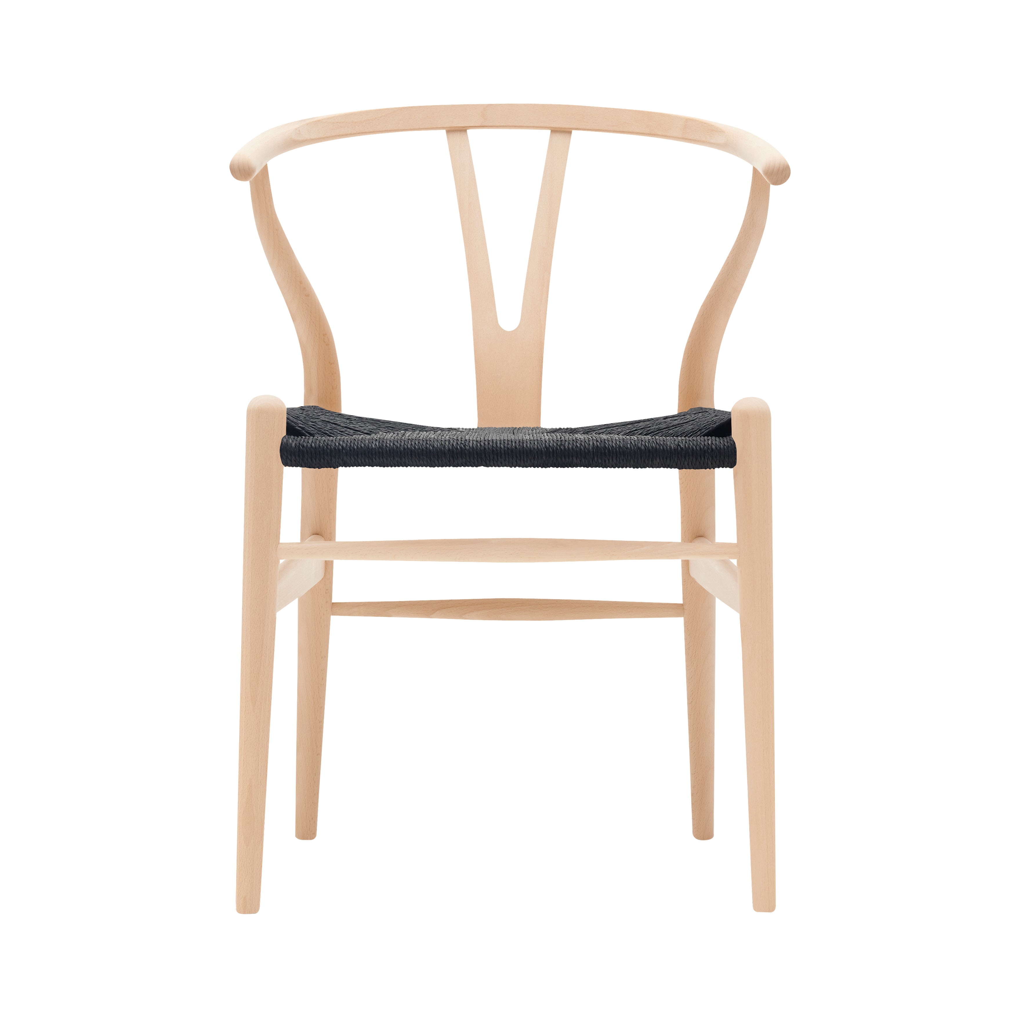 CH24 Wishbone Chair: Black + Soaped Beech