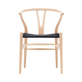 CH24 Wishbone Chair: Black + Soaped Beech