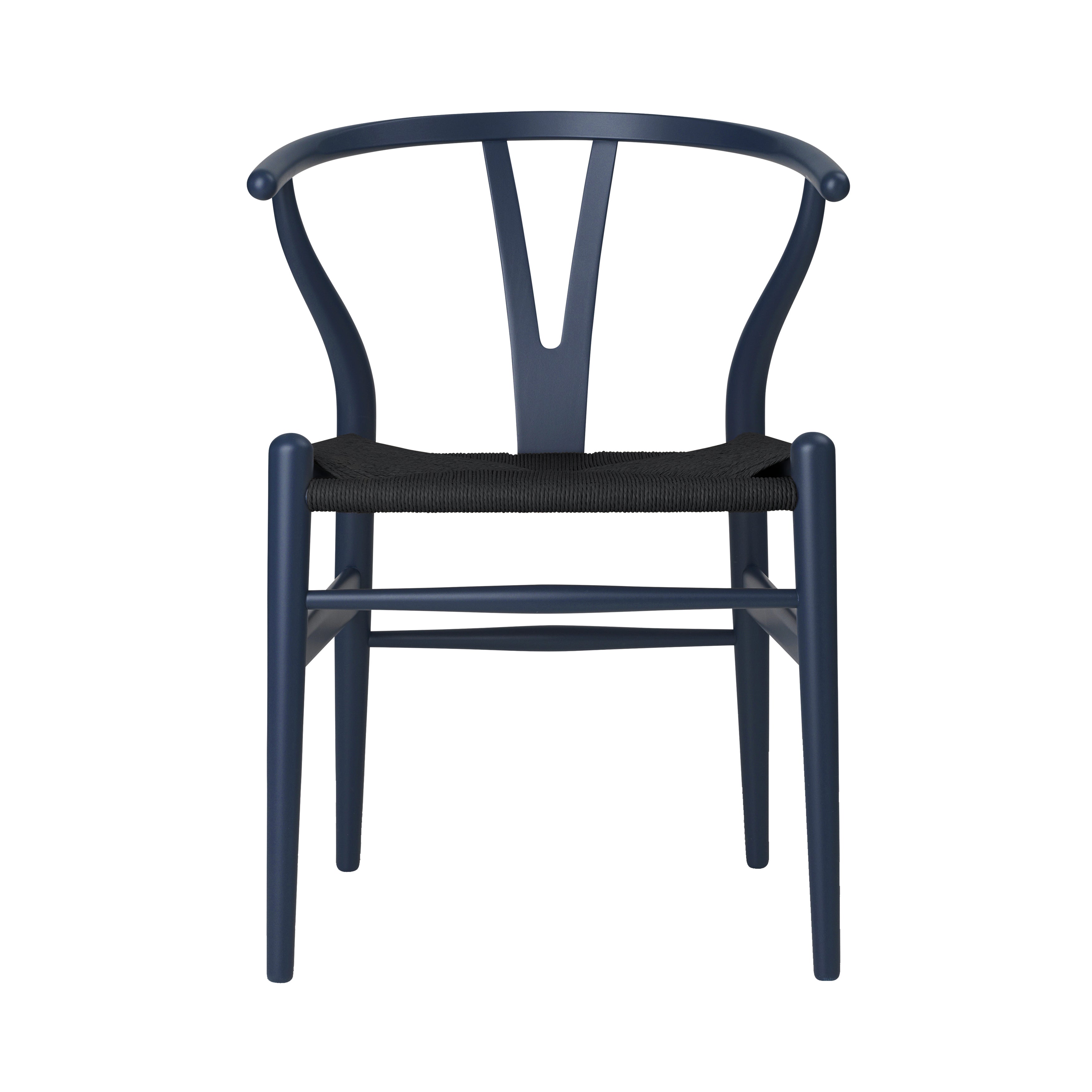 CH24 Wishbone Chair: Black + Blue Beech