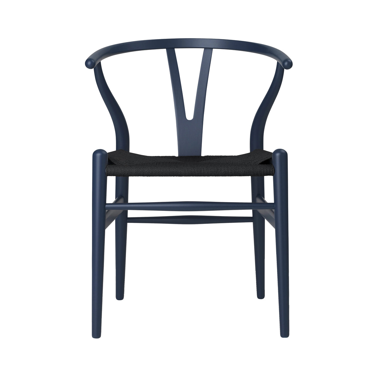 CH24 Wishbone Chair: Black + Blue Beech