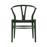 CH24 Wishbone Chair: Black +  Green Beech