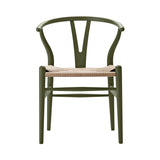 CH24 Wishbone Chair: Natural + Olive Green Beech