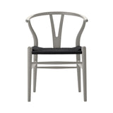 CH24 Wishbone Chair: Black + Silver Grey Beech