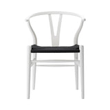 CH24 Wishbone Chair: Black + Natural White Beech