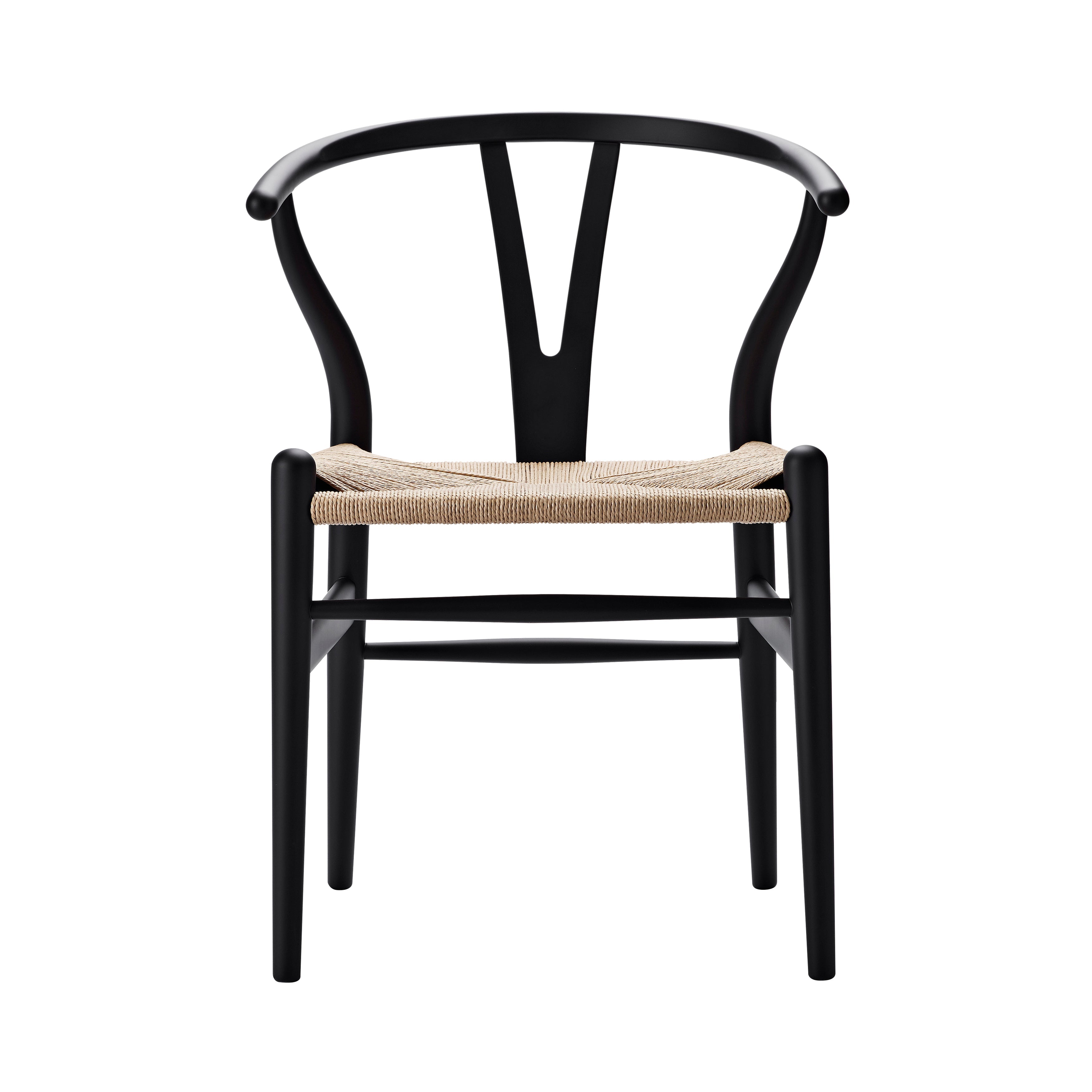 CH24 Wishbone Chair: Natural + Black Beech