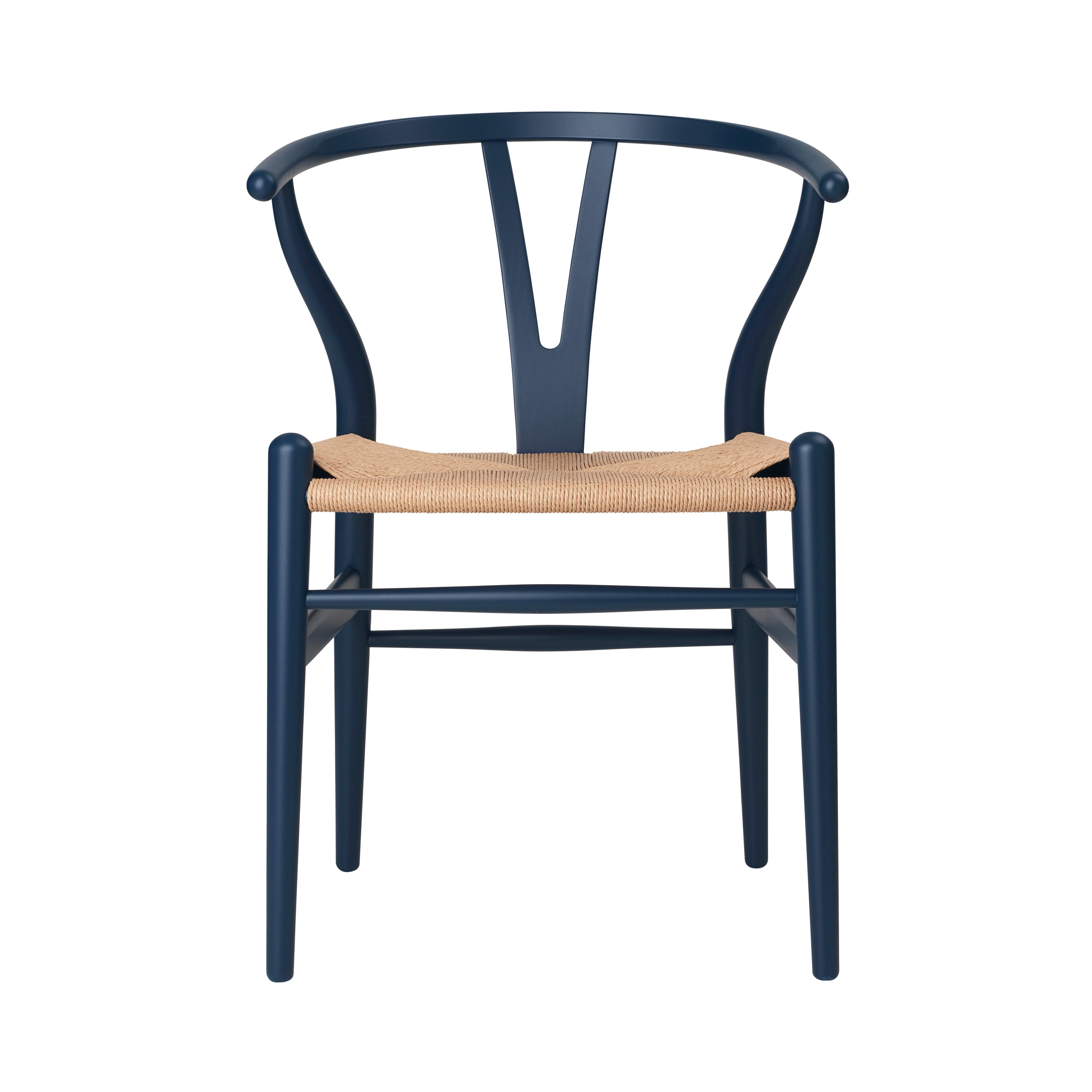 CH24 Wishbone Chair: Natural + Blue Beech