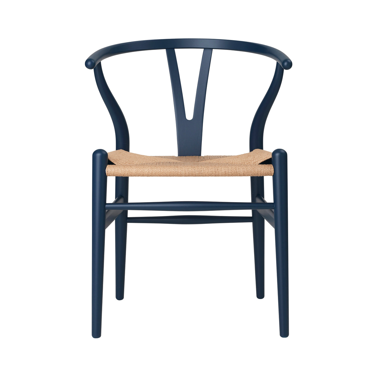 CH24 Wishbone Chair: Natural + Blue Beech