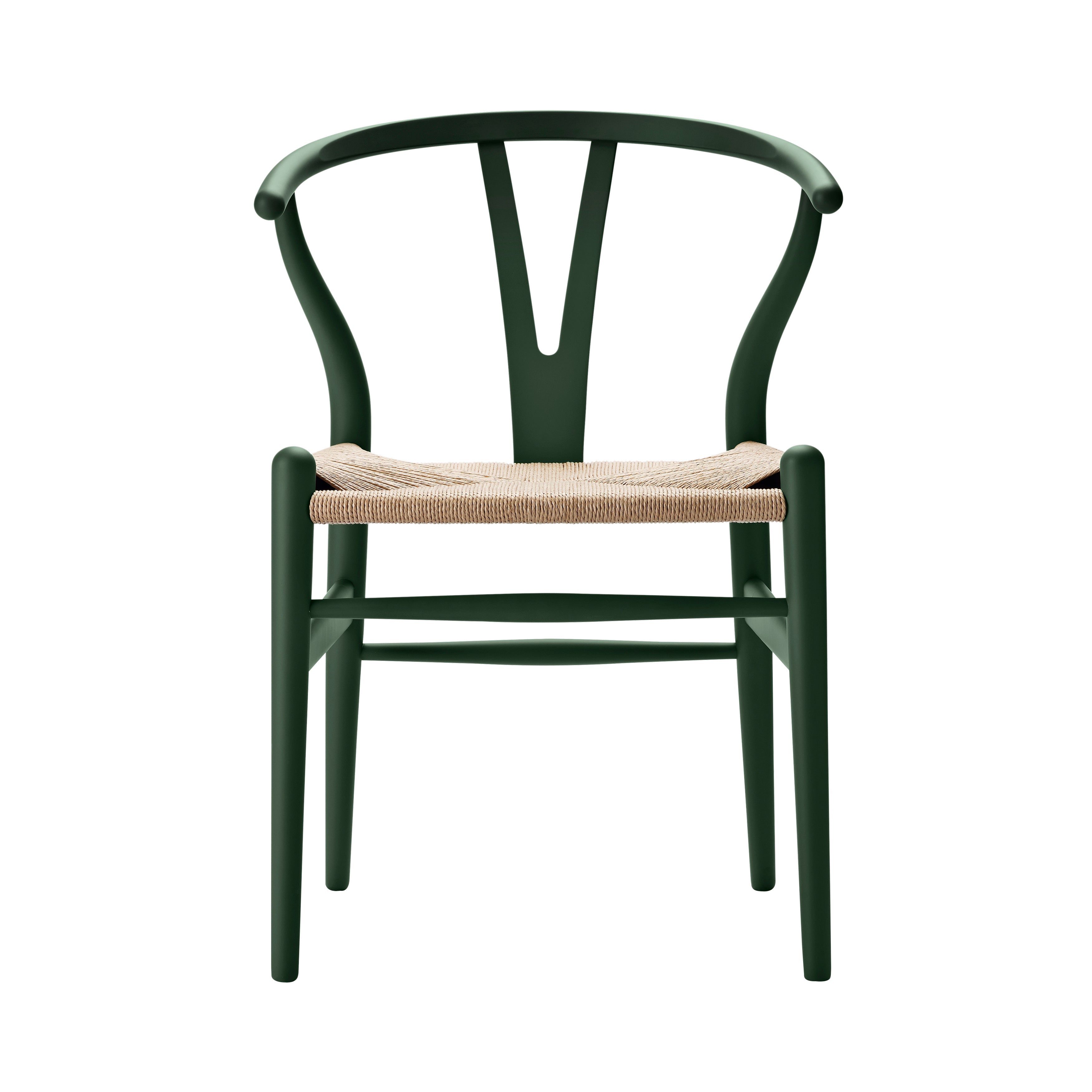 CH24 Wishbone Chair: Natural + Green Beech