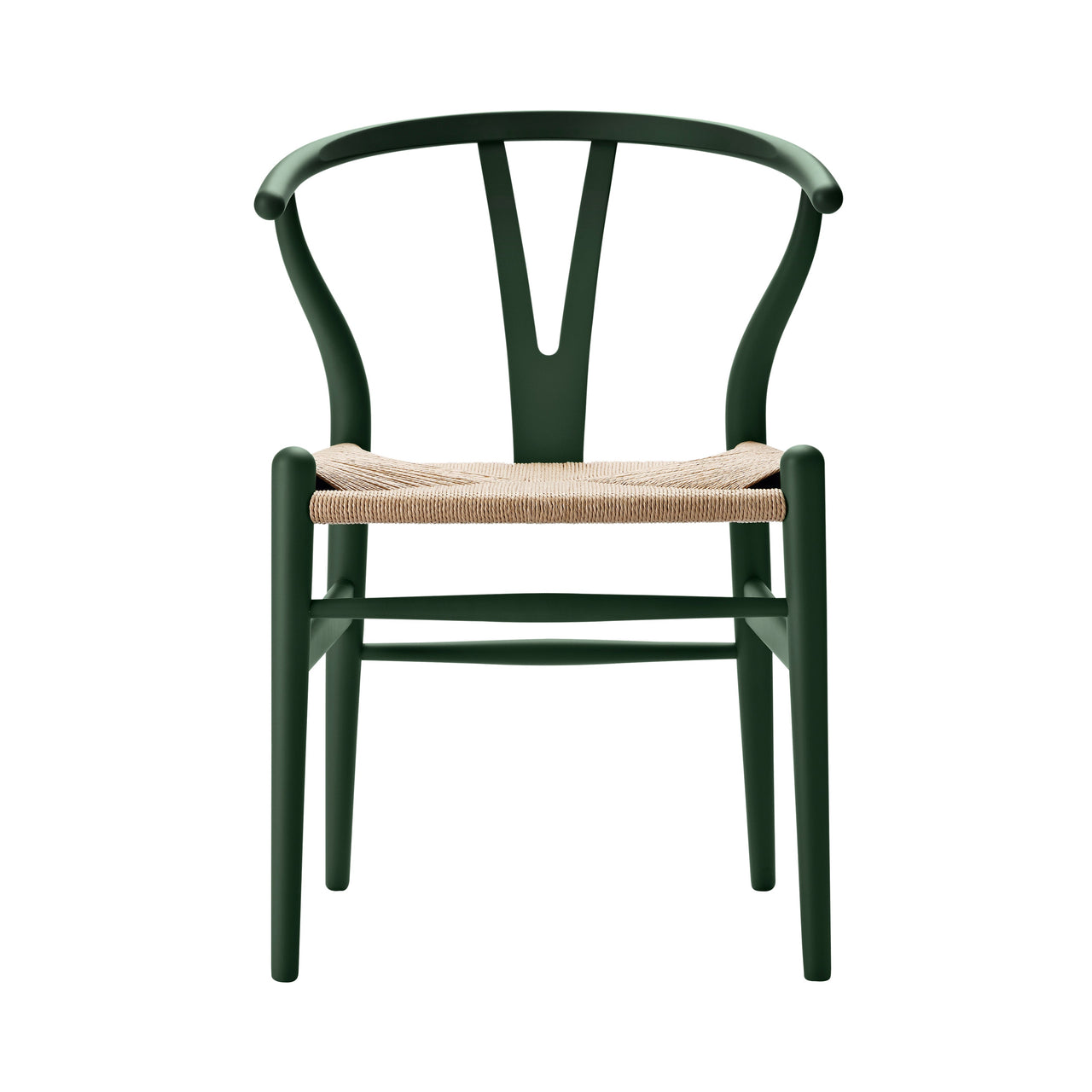 CH24 Wishbone Chair: Natural + Green Beech