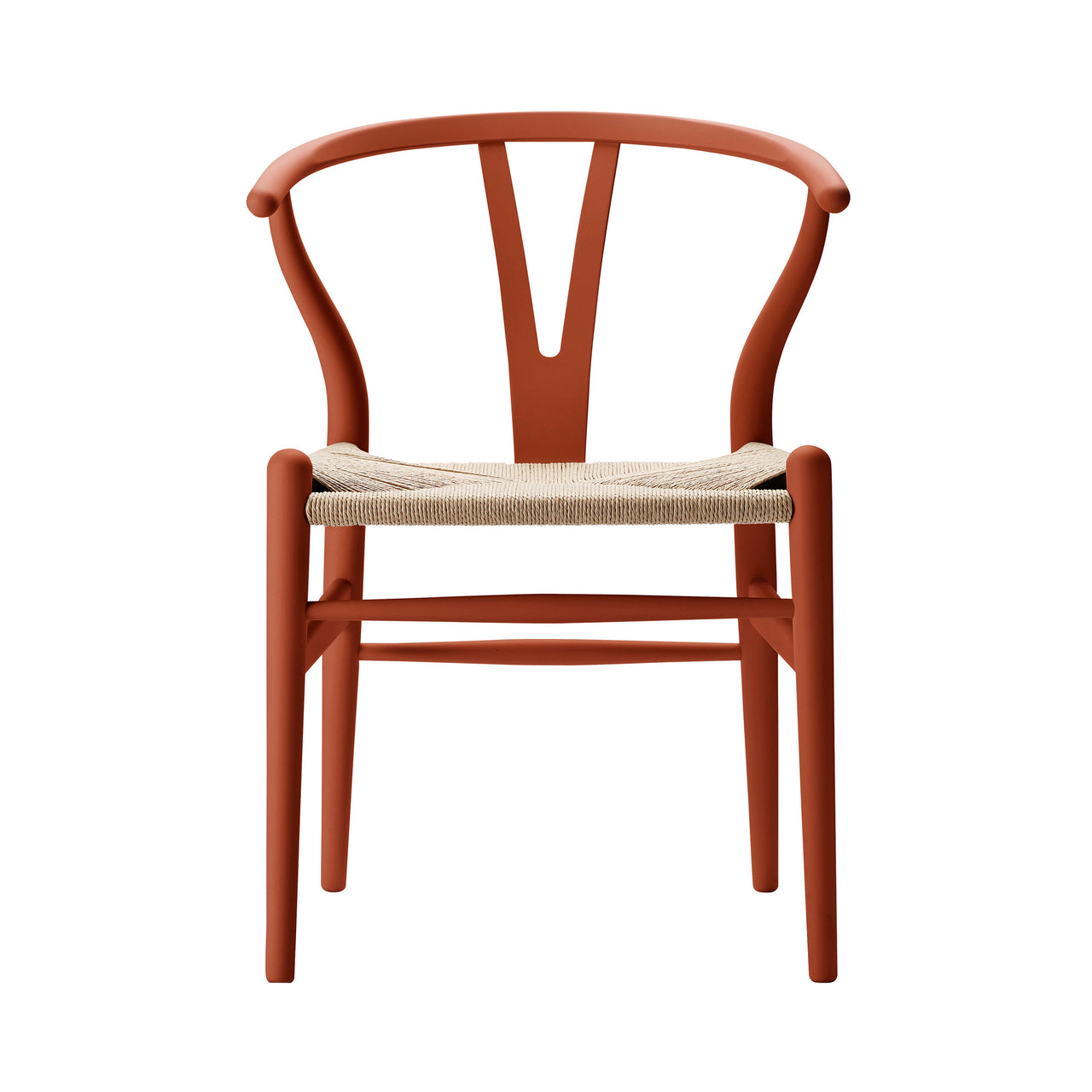CH24 Wishbone Chair: Natural + Terracotta