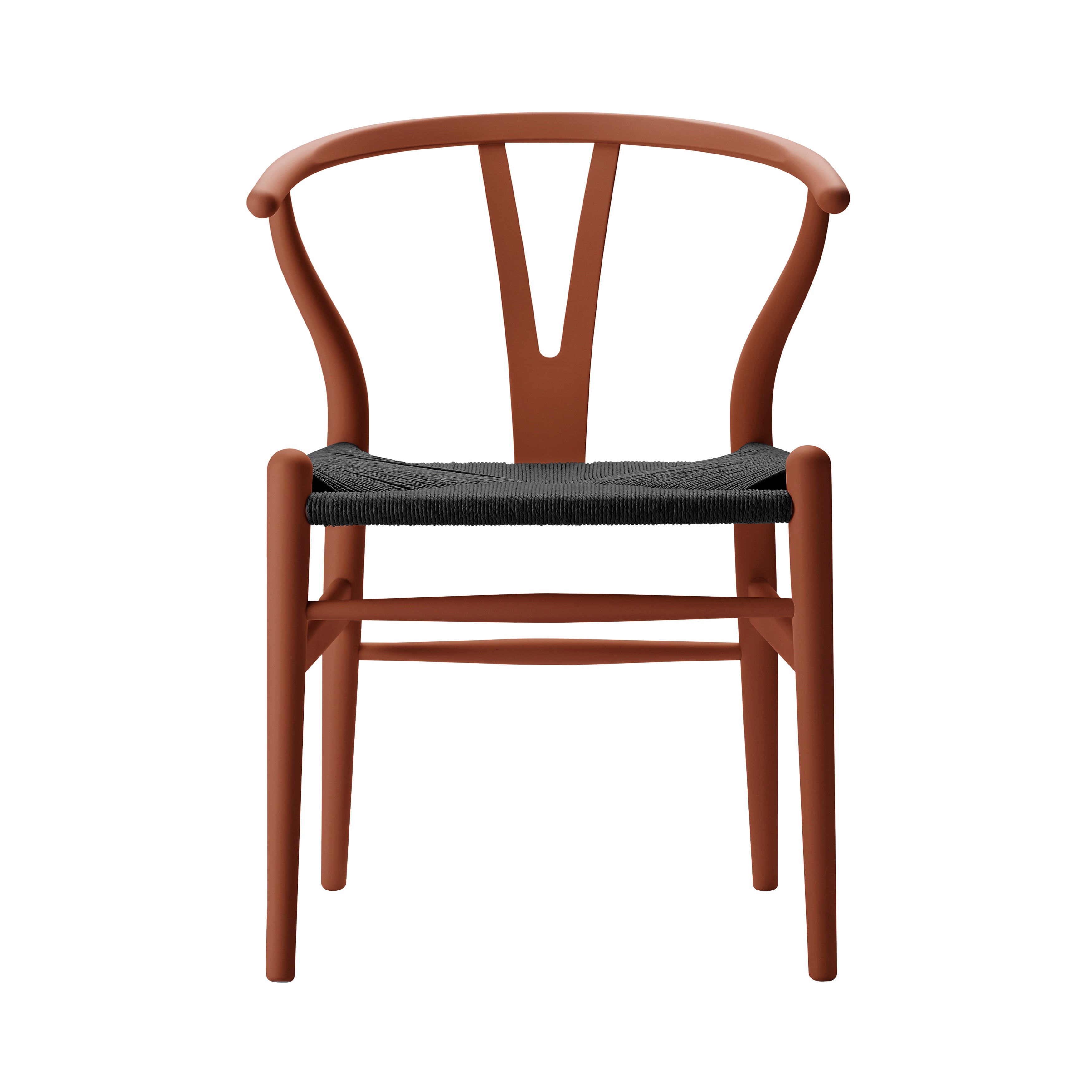 CH24 Wishbone Chair: Black + Terracotta