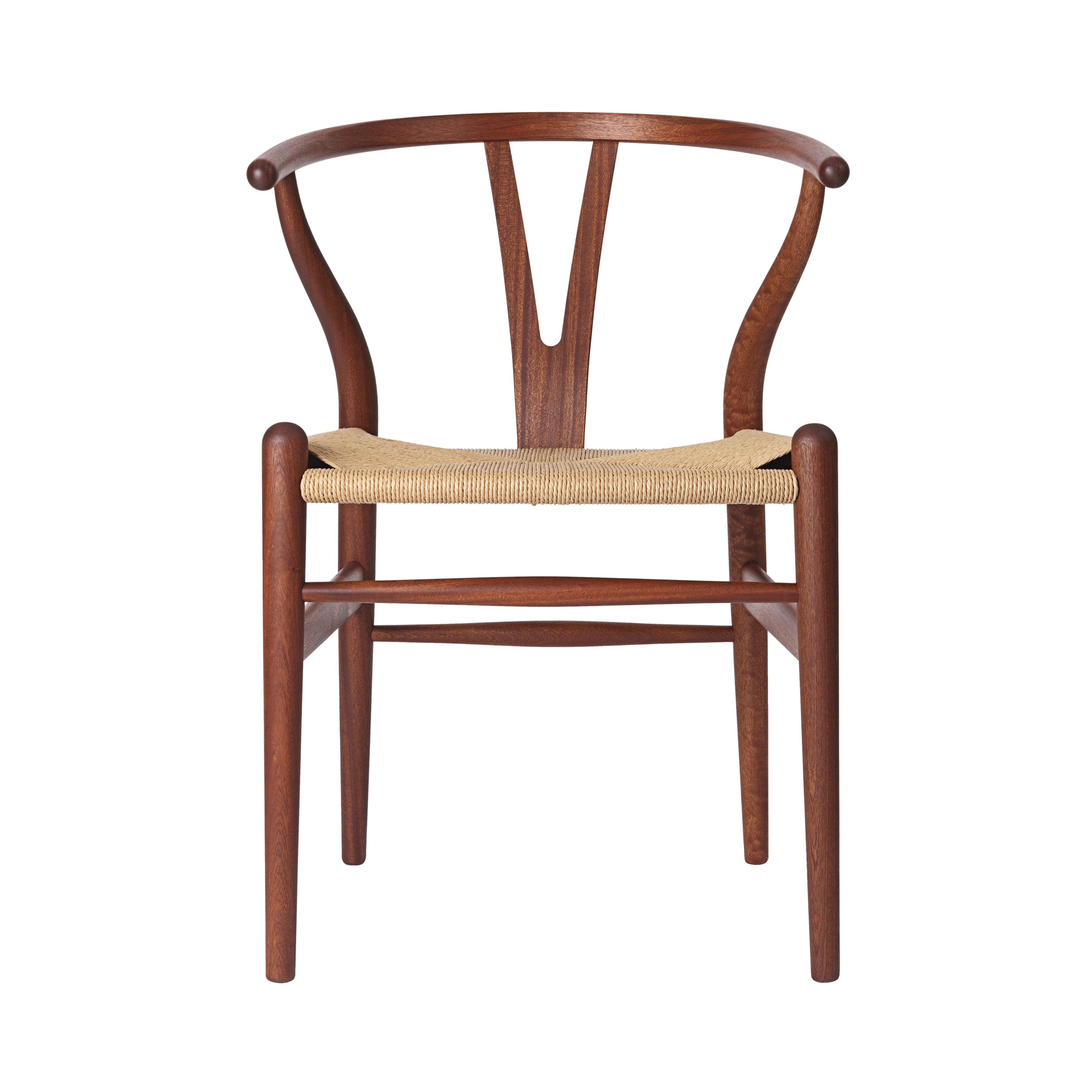 CH24 Wishbone Chair: Natural + Oiled Mahogany